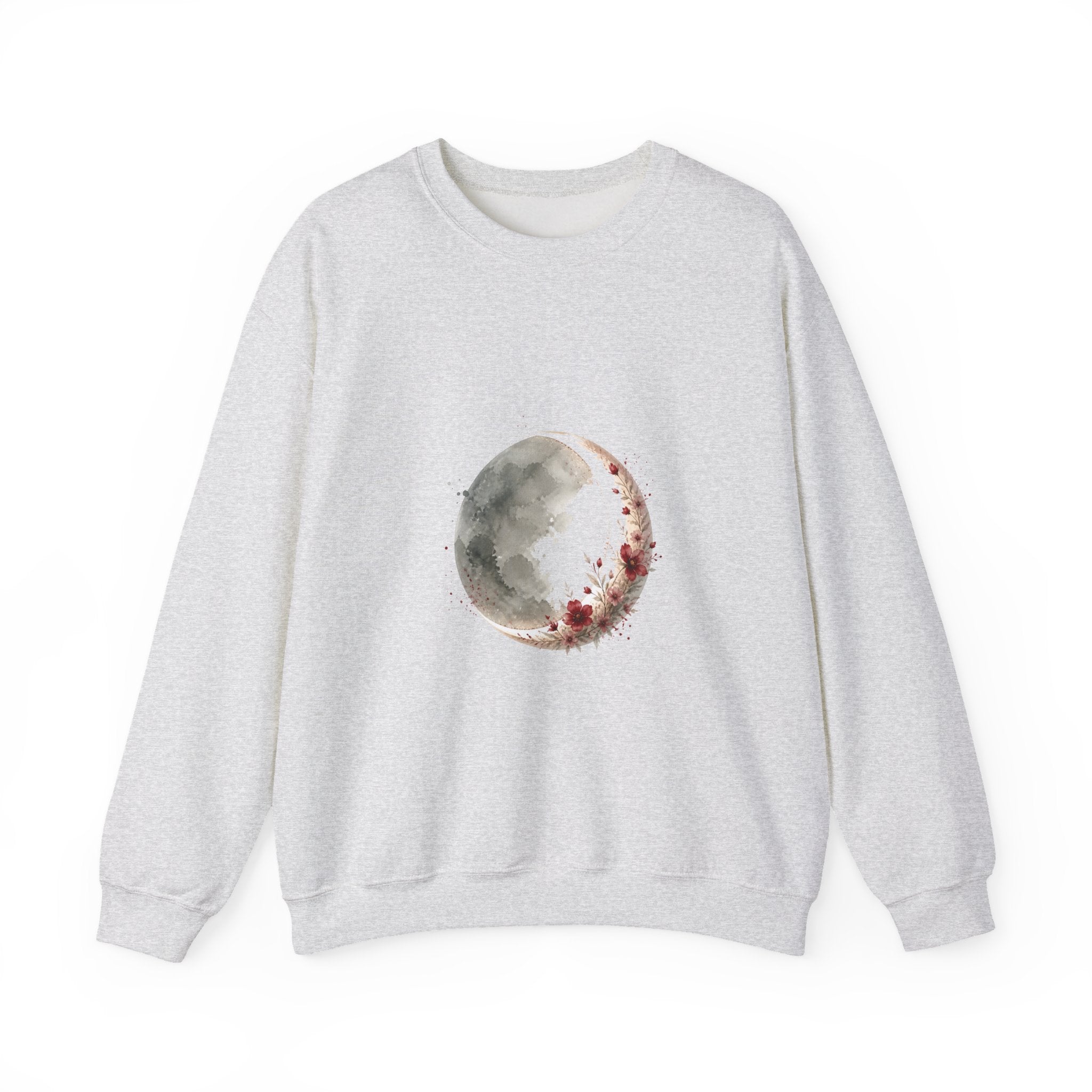 Matching Couple Sweatshirt - Waxing & Waning Moon Matching Couple Comfort Colors Crew Watercolor Art His Hers Birthday Gift - Design A