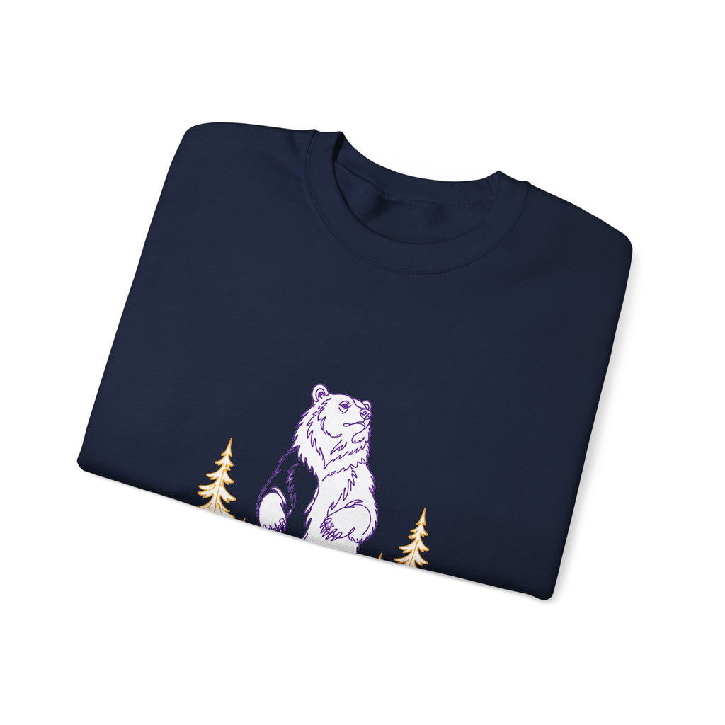 Matching Couple Sweatshirt - Bear & Deer Matching Couple Crewneck Sweatshirt Minimalist Art His Hers Valentine Gift - Design A
