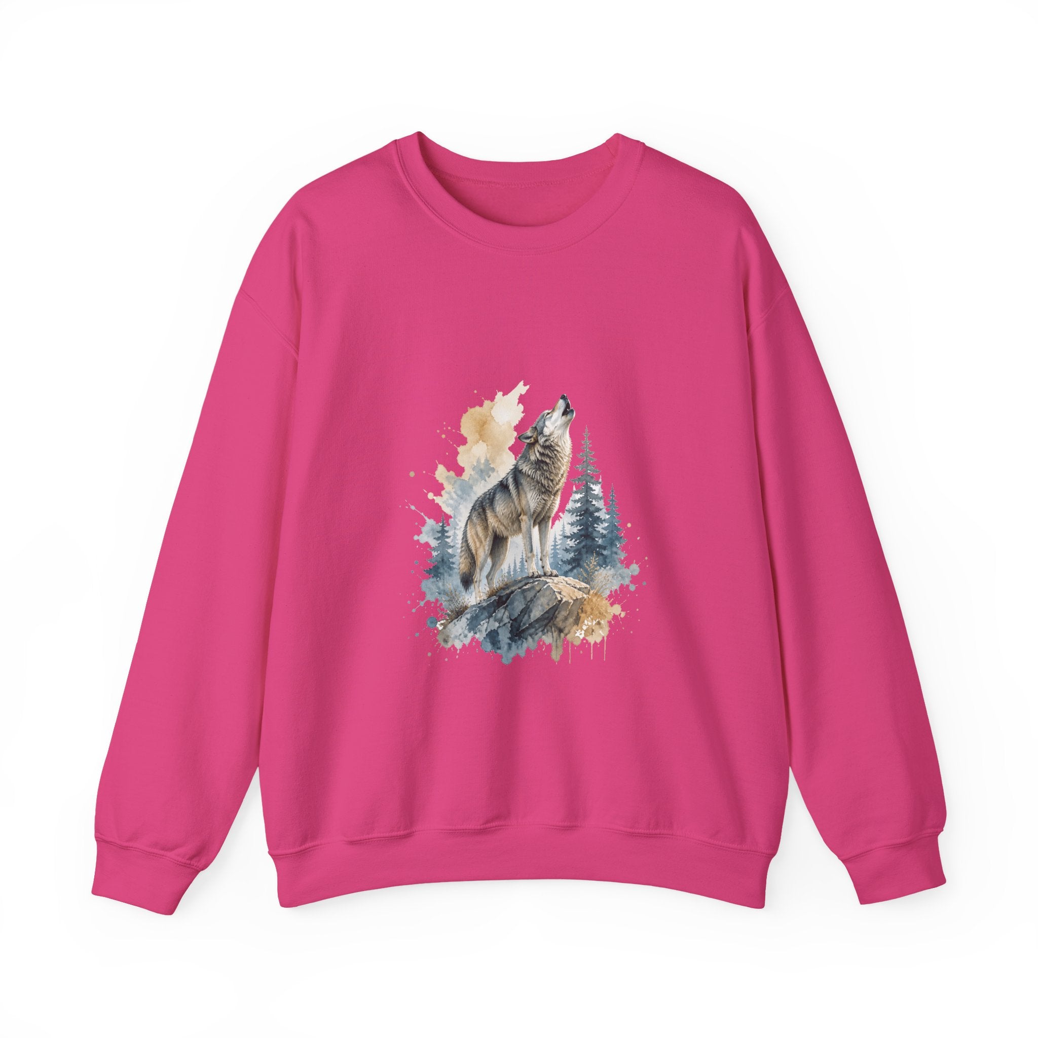 Matching Couple Sweatshirt - Wolf & Dove Matching Couple Premium Fleece Sweatshirt Watercolor Art His Hers Birthday Gift - Design A