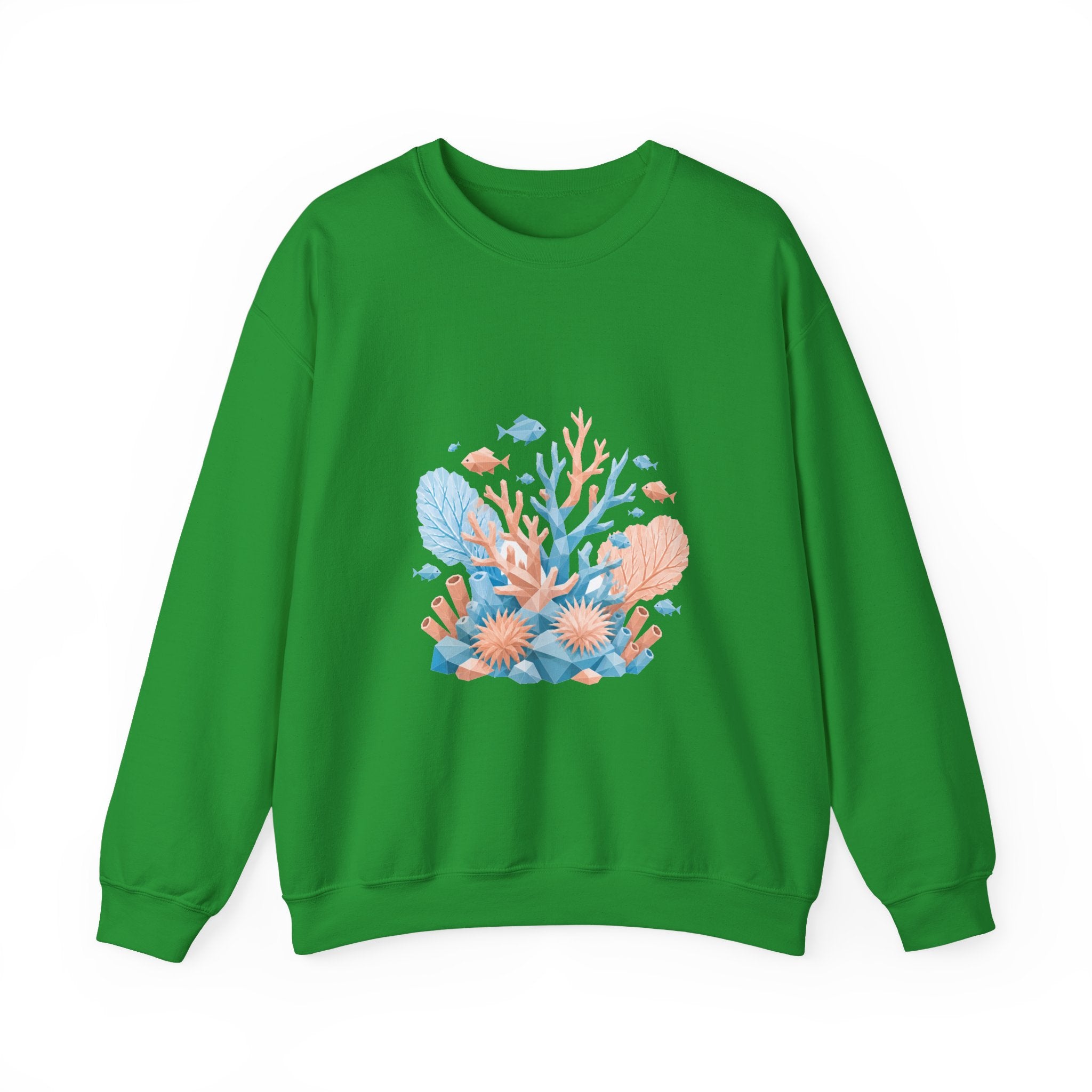 Matching Couple Sweatshirt - Coral Reef & Deep Sea Matching Couple Crewneck Sweatshirt Geometric Art His Hers Couple Gift - Design A