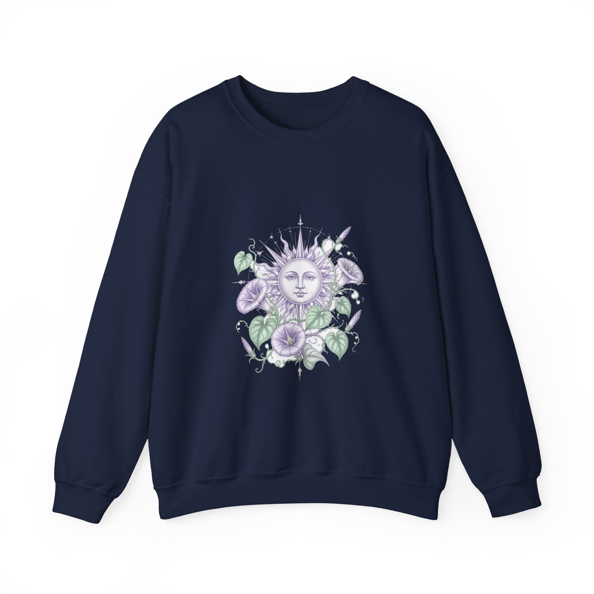 Matching Couple Sweatshirt - Sun & Moon Matching Couple Crewneck Sweatshirt Vintage Art His Hers Wedding Gift - Design B