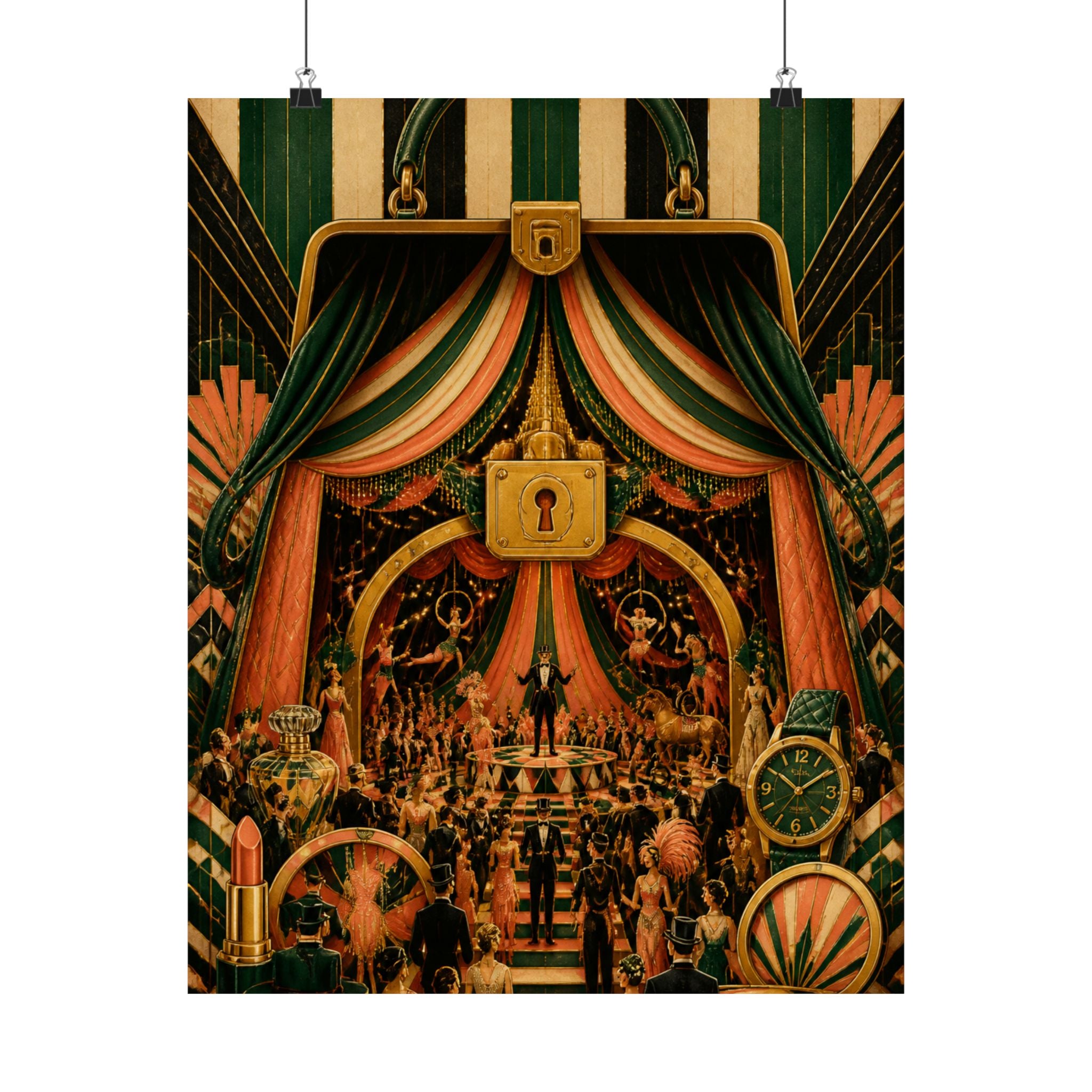 Handbag Big Top Wall Art Poster 18×24 Art Deco Entryway Decor Maximalist Print