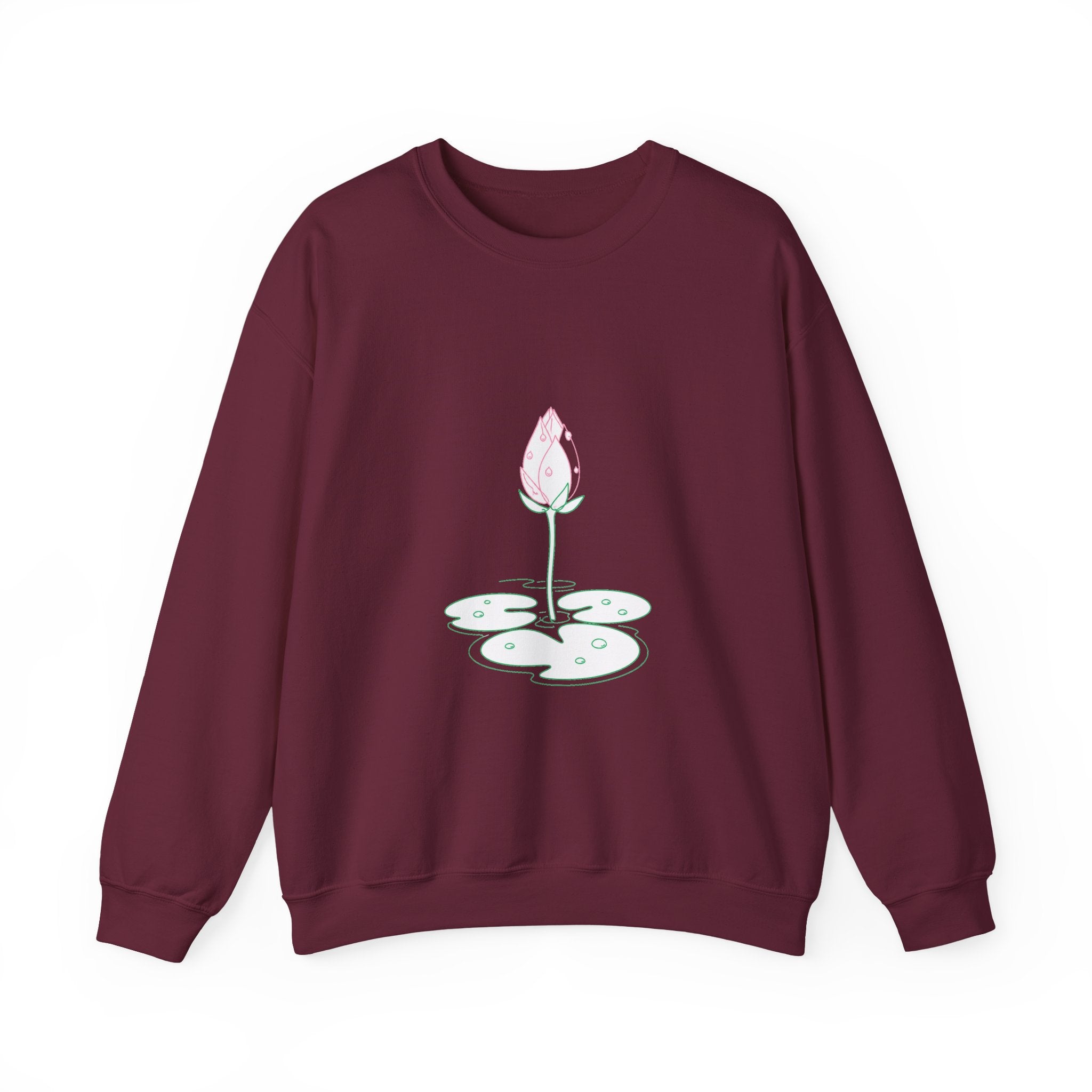 Matching Couple Sweatshirt - Open & Closed Lotus Matching Couple Premium Fleece Sweatshirt Minimalist Art His Hers Christmas Gift - Design B