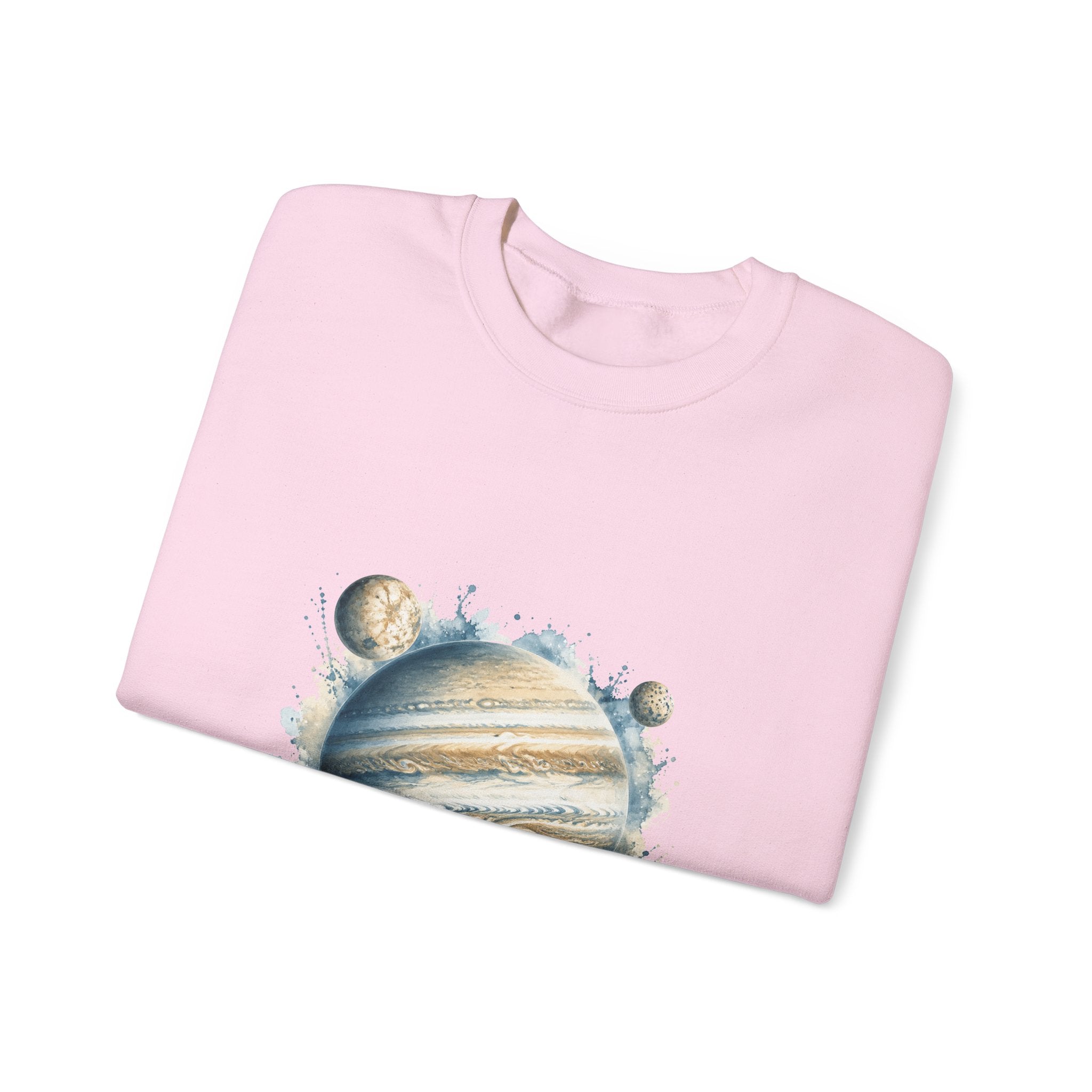Matching Couple Sweatshirt - Saturn & Jupiter Matching Couple Crewneck Sweatshirt Watercolor Art His Hers Engagement Gift - Design B
