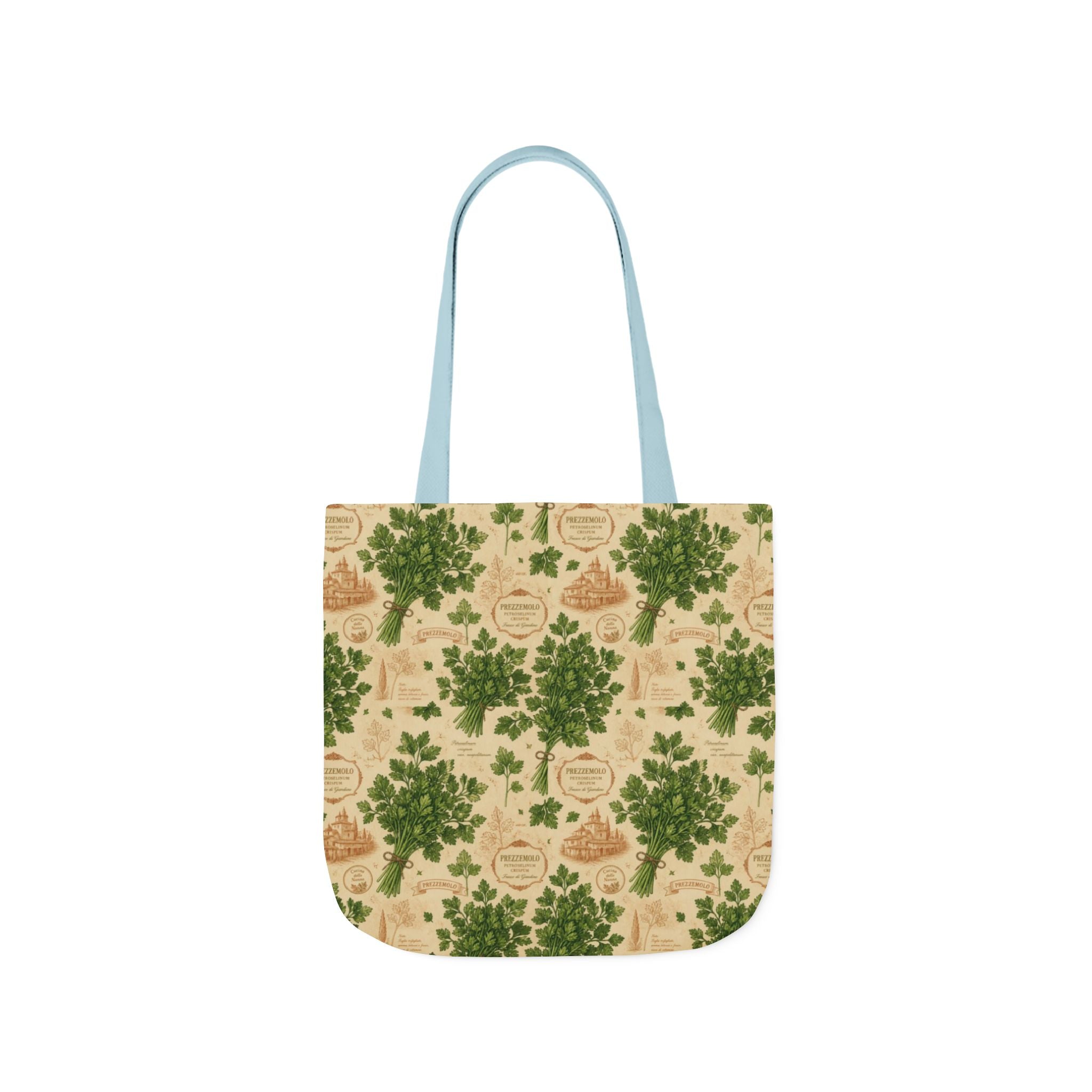 Fresh Parsley Canvas Tote Bag Mediterranean Kitchen Botanical Design Italian Cottagecore Gift