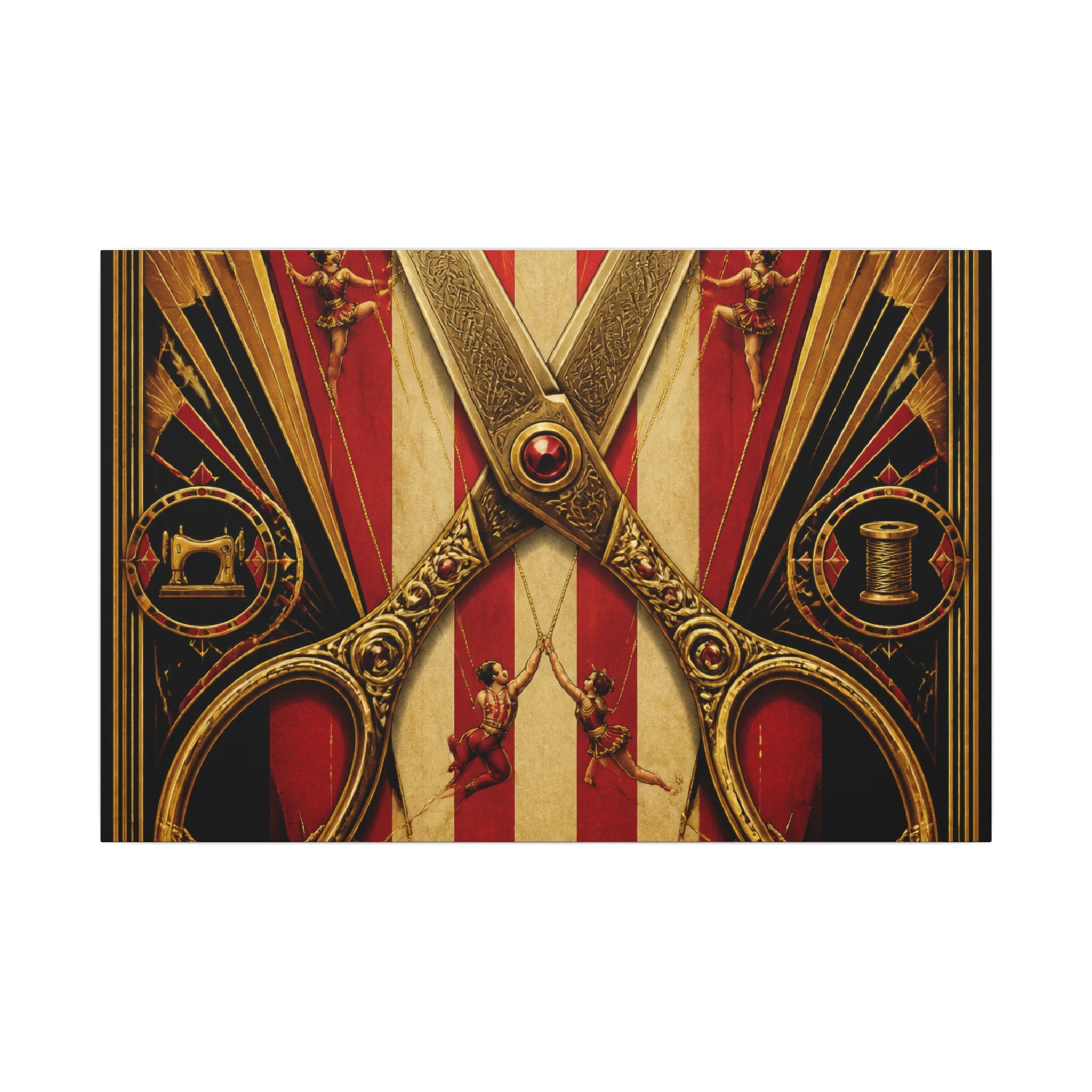 Giant Scissors Trapeze Wall Art Canvas 16×20 Art Deco Entryway Decor Maximalist Print