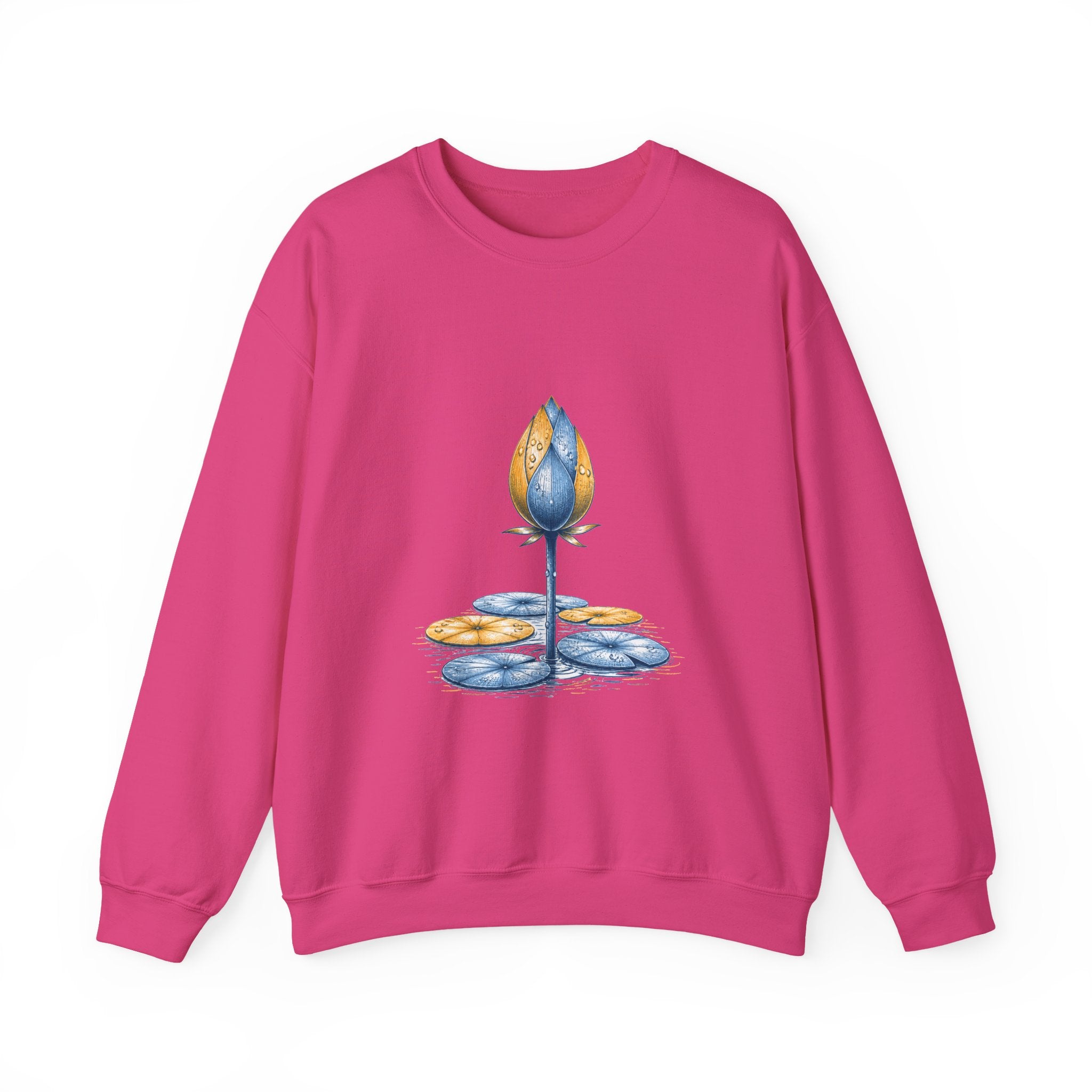 Matching Couple Sweatshirt - Open & Closed Lotus Matching Couple Comfort Colors Crew Hand-Drawn Art His Hers Anniversary Gift - Design B