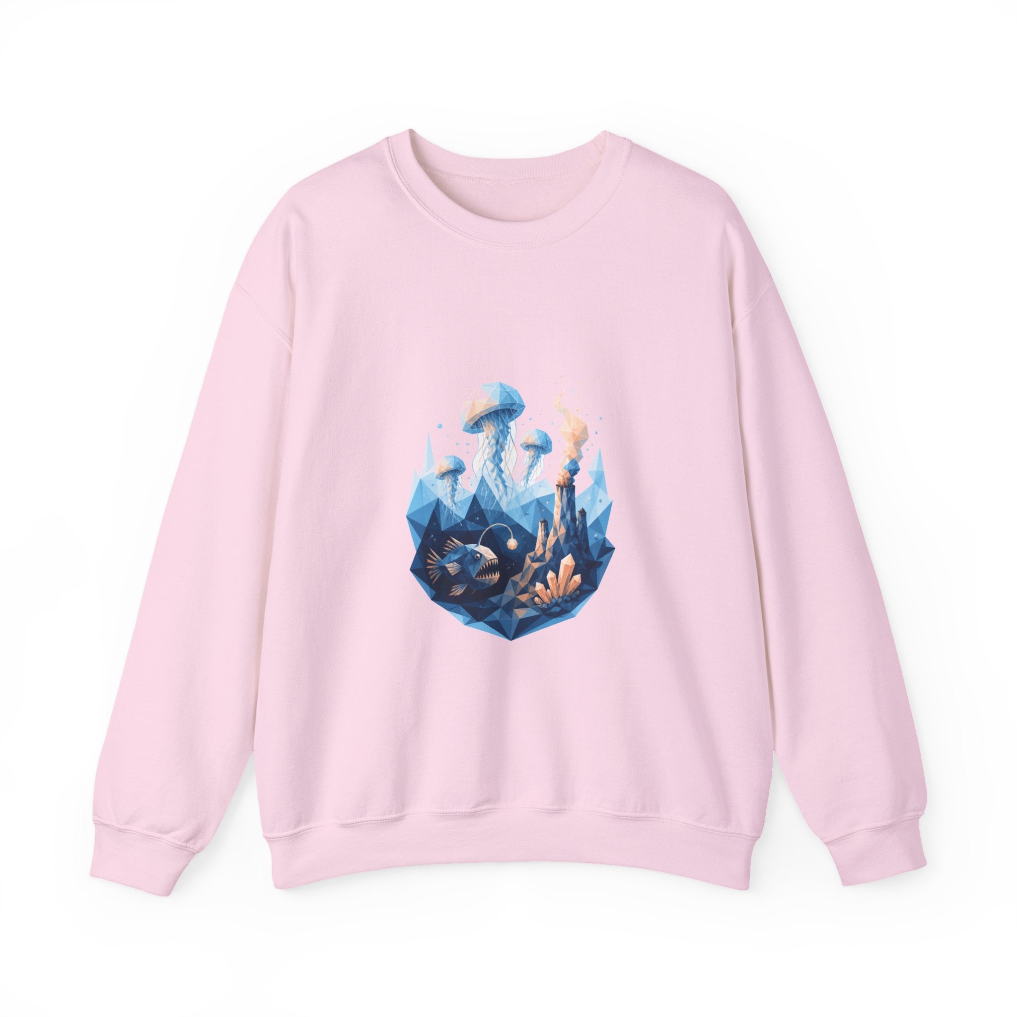 Matching Couple Sweatshirt - Coral Reef & Deep Sea Matching Couple Crewneck Sweatshirt Geometric Art His Hers Couple Gift - Design B