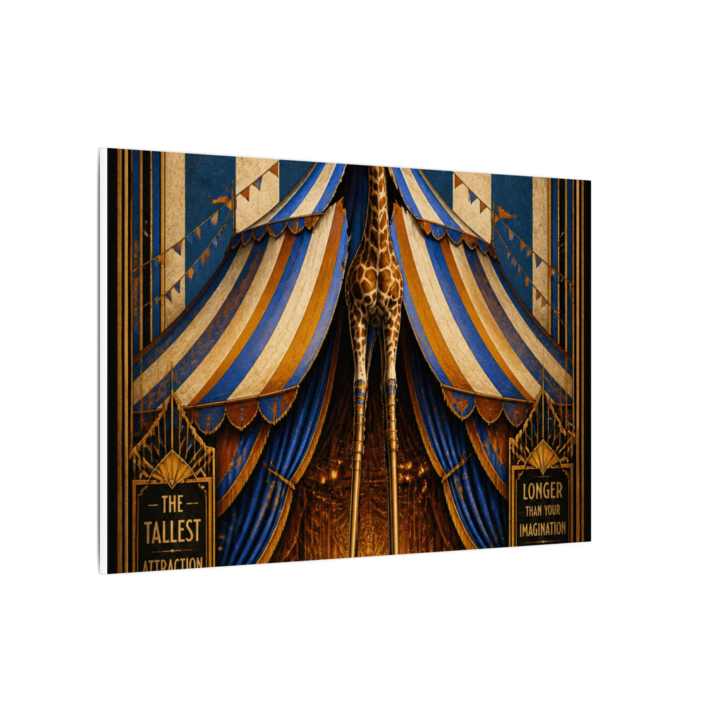 Giraffe on Stilts Wall Art Canvas 16×20 Art Deco Entryway Decor Maximalist Print