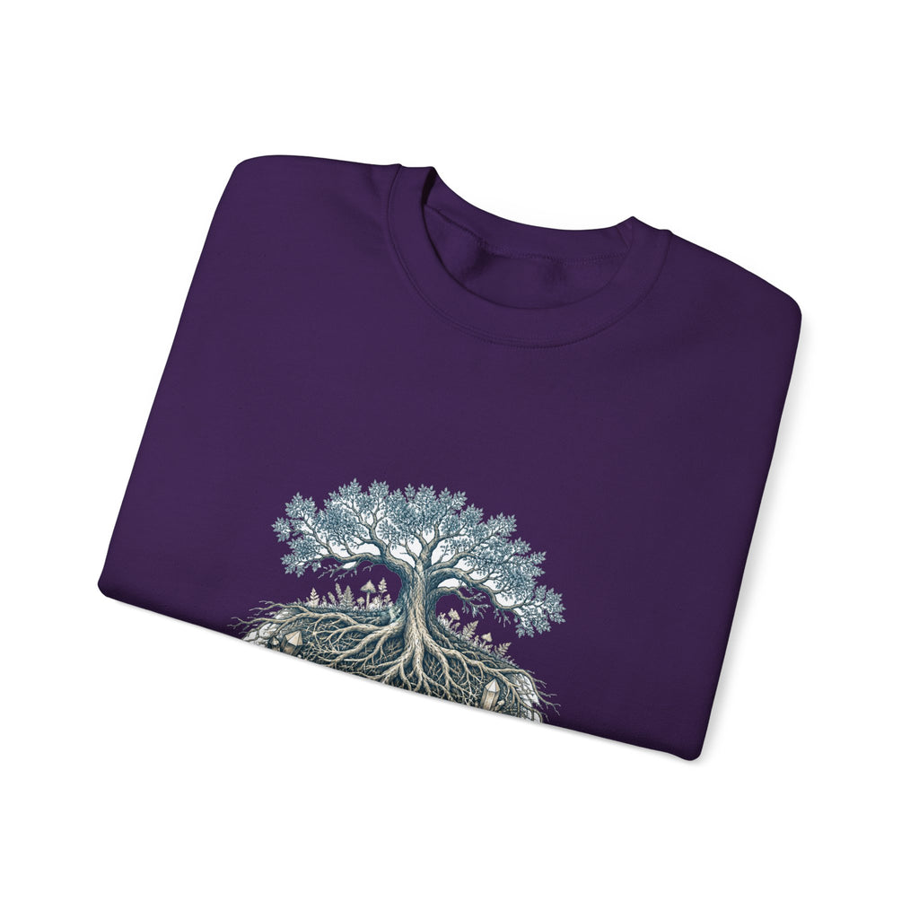 Matching Couple Sweatshirt - Ancient Oak & Deep Roots Matching Couple Comfort Colors Crew Hand-Drawn Art His Hers Anniversary Gift - Design B