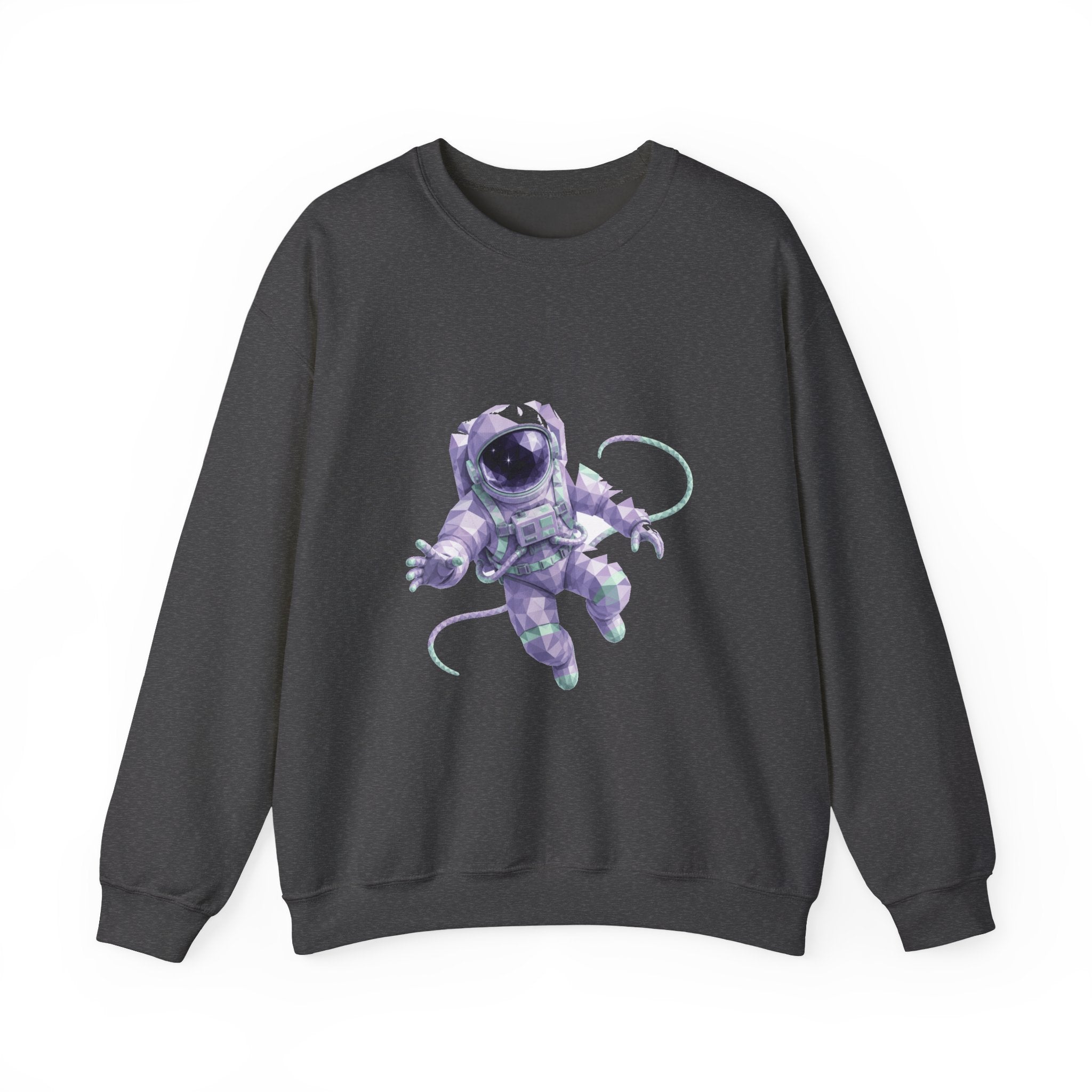 Matching Couple Sweatshirt - Astronaut & Planet Matching Couple Crewneck Sweatshirt Geometric Art His Hers Couple Gift - Design A