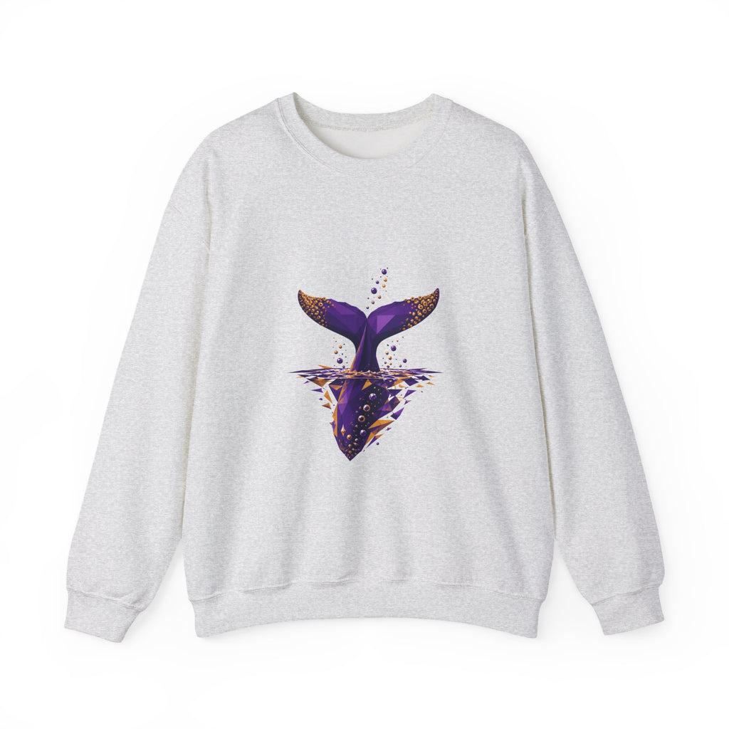 Matching Couple Sweatshirt - Eagle & Whale Matching Couple Premium Fleece Sweatshirt Geometric Art His Hers Love Gift - Design B