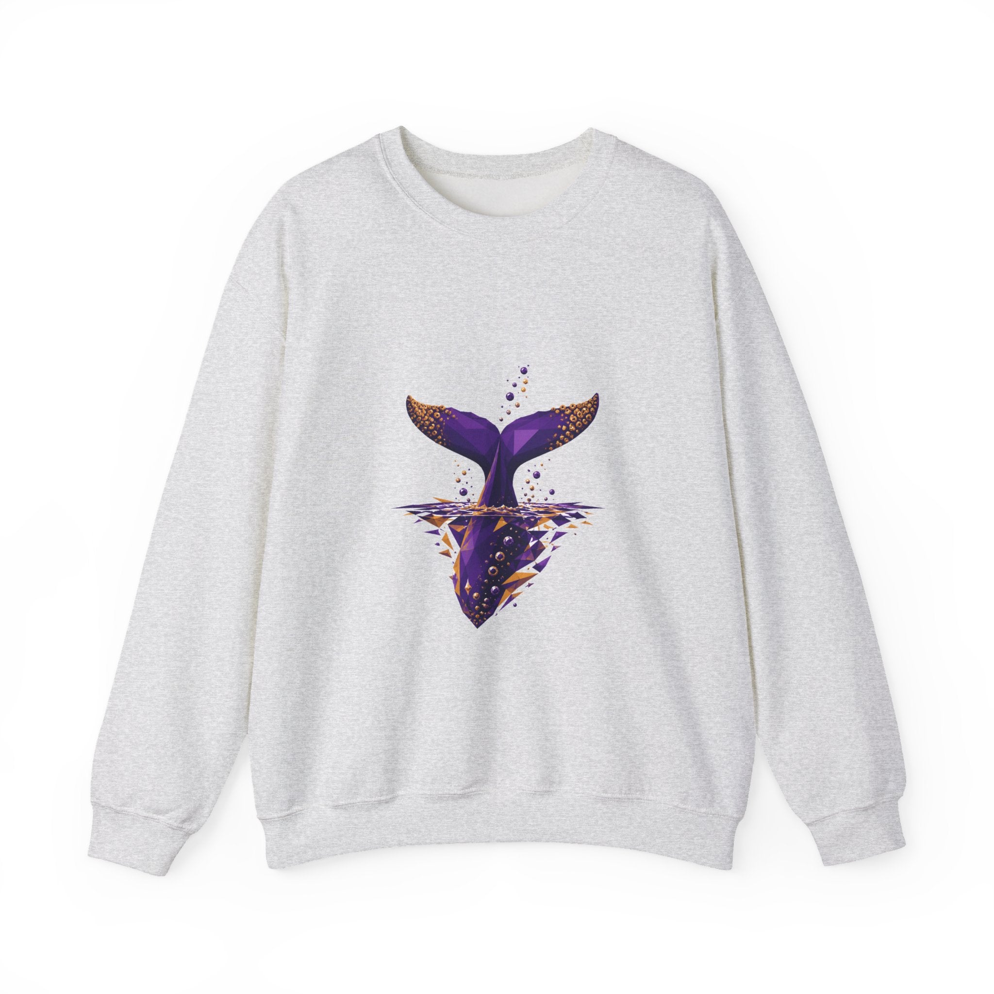 Matching Couple Sweatshirt - Eagle & Whale Matching Couple Premium Fleece Sweatshirt Geometric Art His Hers Love Gift - Design B