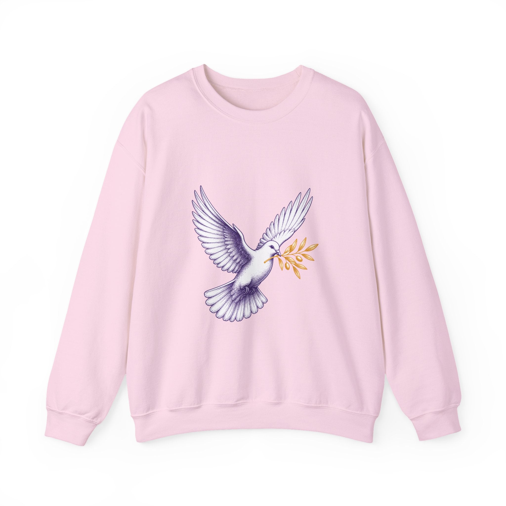 Matching Couple Sweatshirt - Wolf & Dove Matching Couple Crewneck Sweatshirt Hand-Drawn Art His Hers Best Friend Gift - Design B