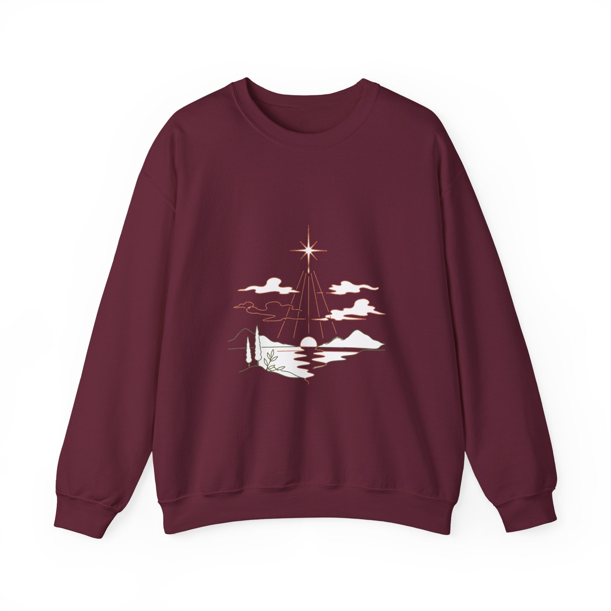 Matching Couple Sweatshirt - Evening & Morning Star Matching Couple Premium Fleece Sweatshirt Minimalist Art His Hers Christmas Gift - Design A