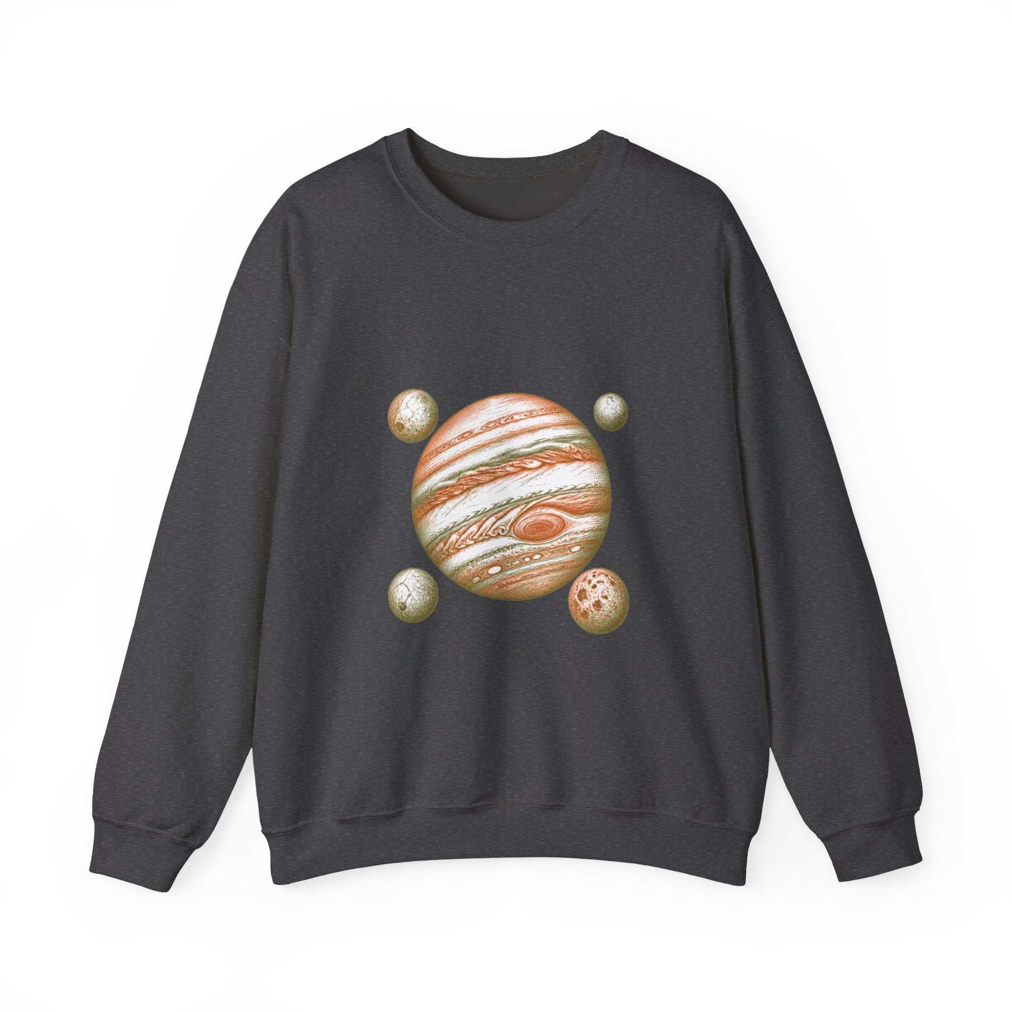Matching Couple Sweatshirt - Saturn & Jupiter Matching Couple Comfort Colors Crew Hand-Drawn Art His Hers Anniversary Gift - Design B