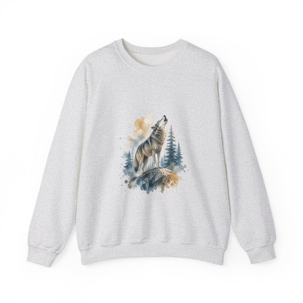 Matching Couple Sweatshirt - Wolf & Dove Matching Couple Premium Fleece Sweatshirt Watercolor Art His Hers Birthday Gift - Design A