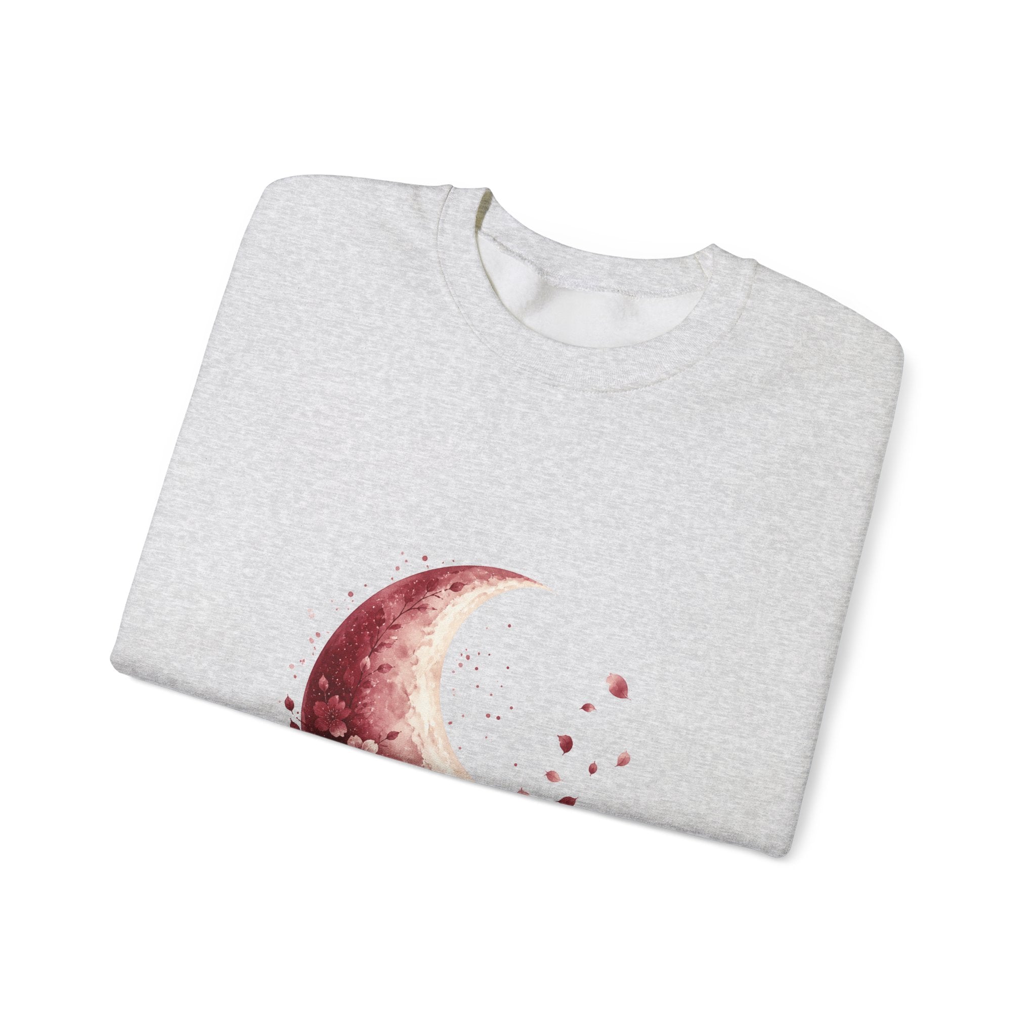 Matching Couple Sweatshirt - Waxing & Waning Moon Matching Couple Premium Fleece Sweatshirt Watercolor Art His Hers Birthday Gift - Design B