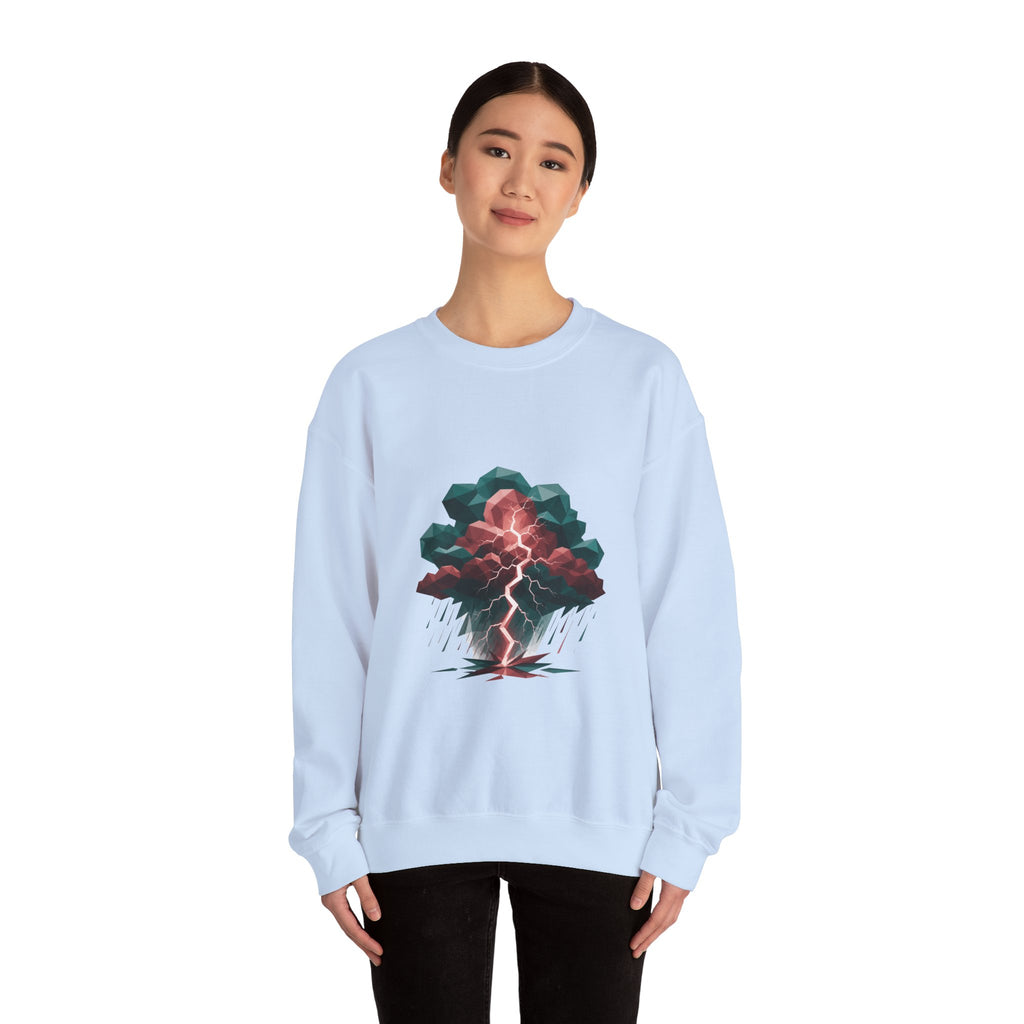 Matching Couple Sweatshirt - Storm & Rainbow Matching Couple Crewneck Sweatshirt Geometric Art His Hers Couple Gift - Design A