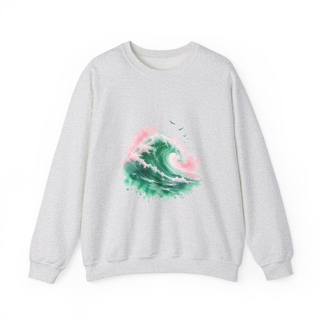 Matching Couple Sweatshirt - Mountain & Ocean Matching Couple Comfort Colors Crew Watercolor Art His Hers Birthday Gift - Design B