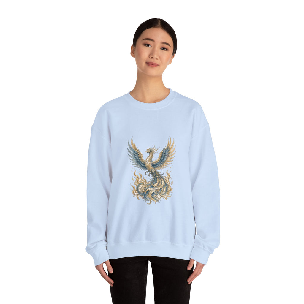Matching Couple Sweatshirt - Dragon & Phoenix Matching Couple Crewneck Sweatshirt Hand-Drawn Art His Hers Best Friend Gift - Design B