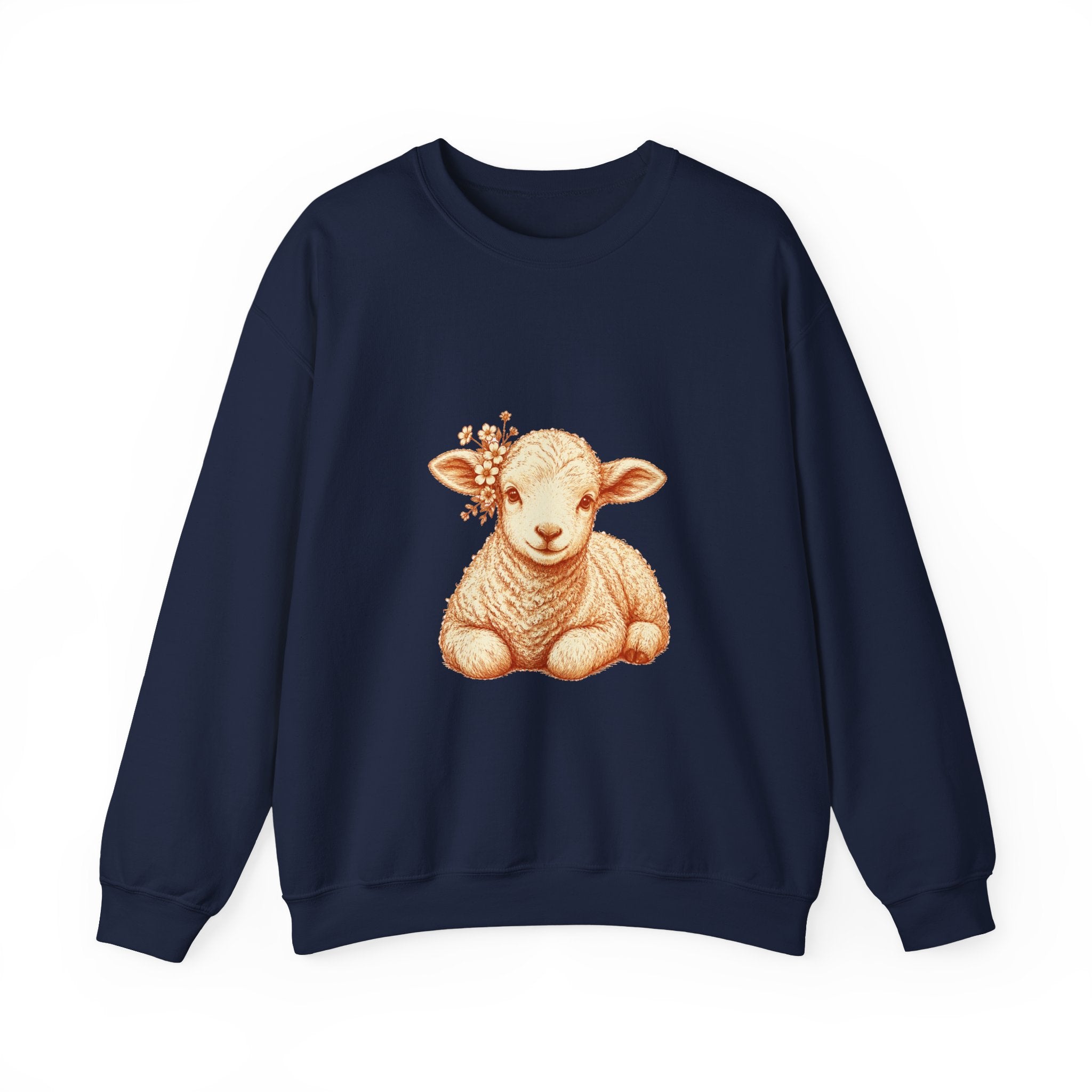 Matching Couple Sweatshirt - Lion & Lamb Matching Couple Comfort Colors Crew Hand-Drawn Art His Hers Anniversary Gift - Design B