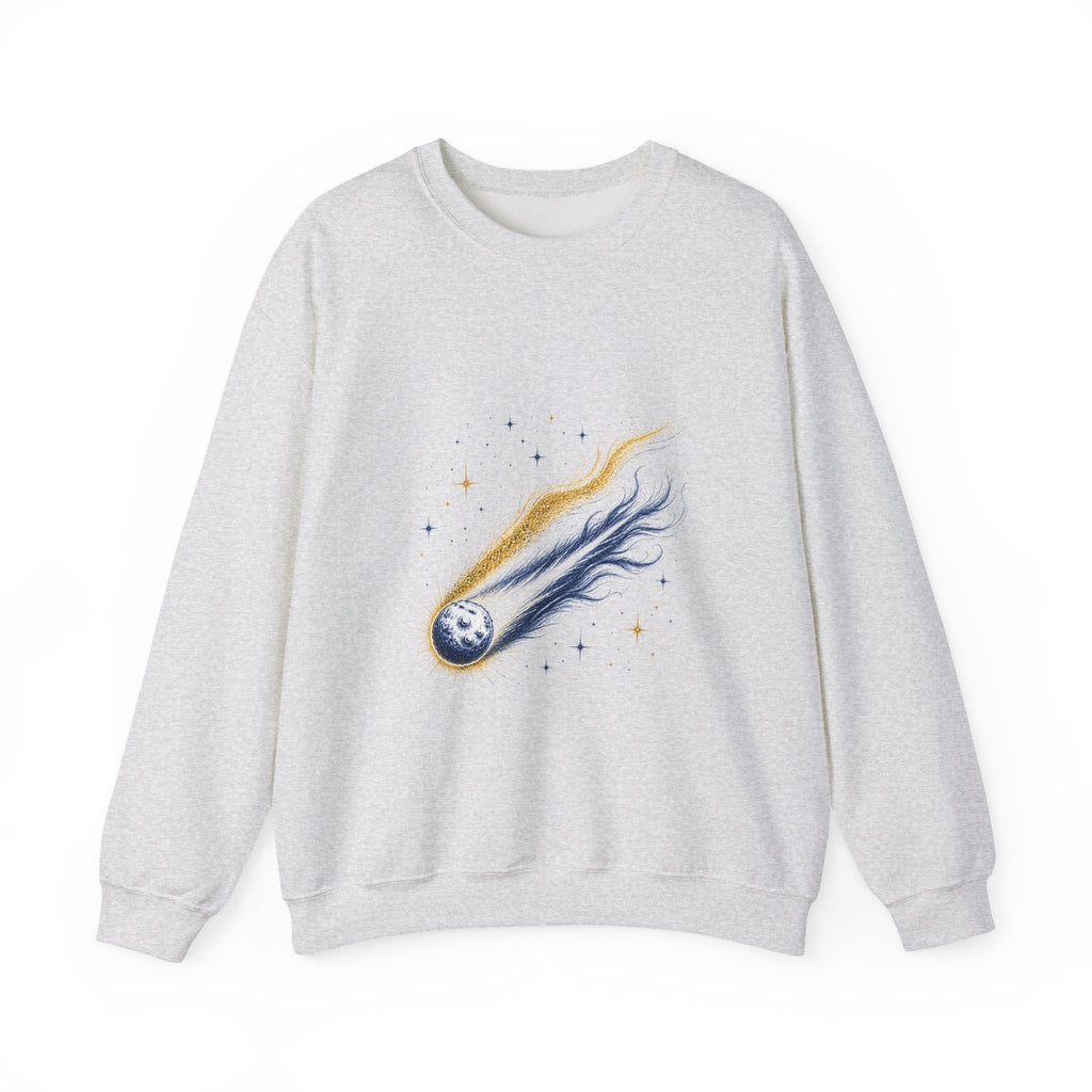 Matching Couple Sweatshirt - Comet & Asteroid Matching Couple Comfort Colors Crew Hand-Drawn Art His Hers Anniversary Gift - Design A
