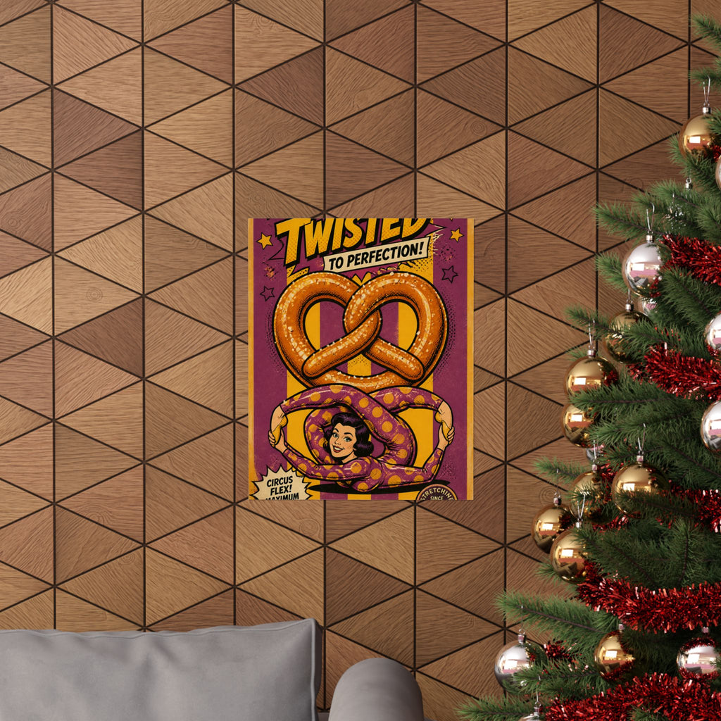Pretzel Contortionist Wall Art Poster 18×24 Pop Art Living Room Decor Maximalist Print