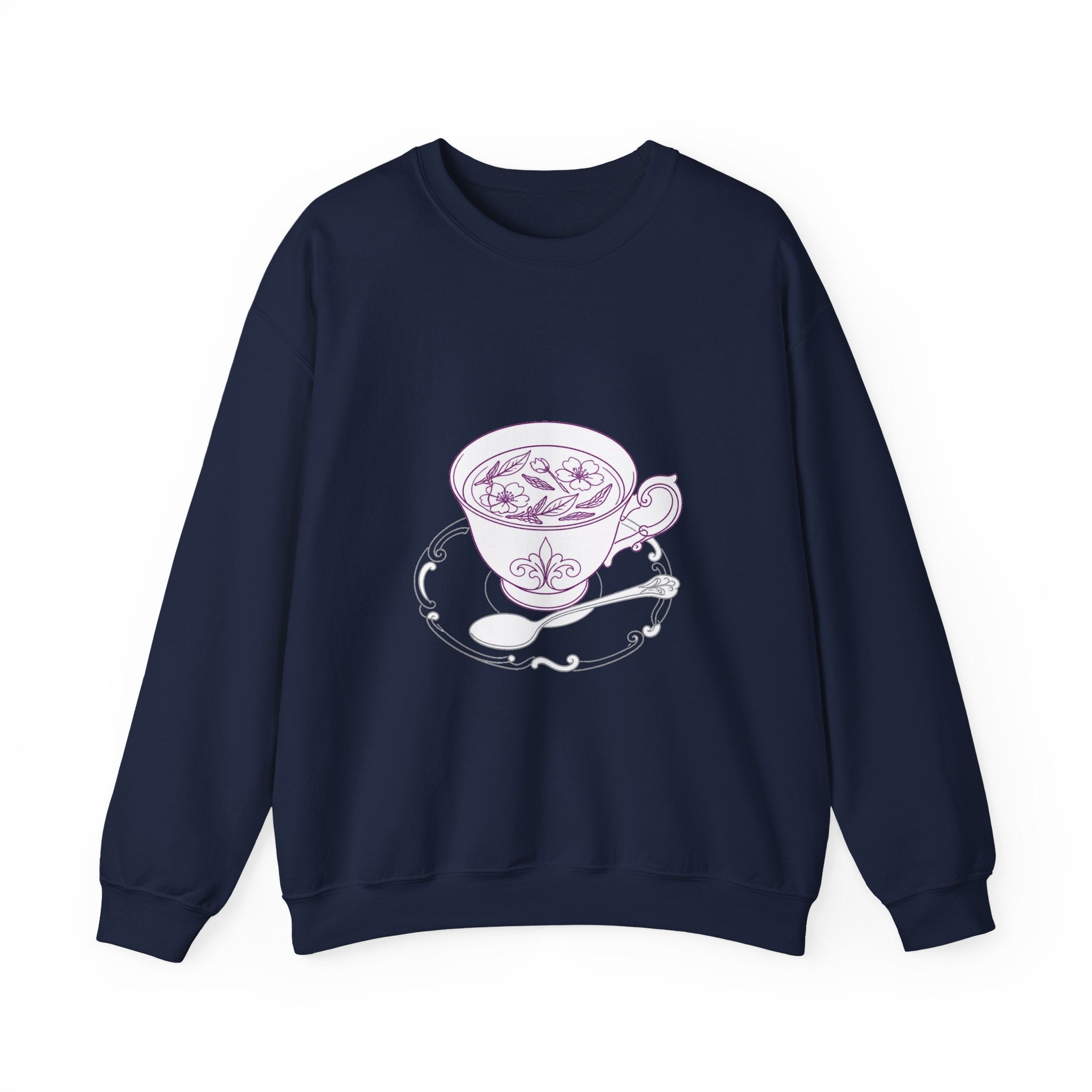Matching Couple Sweatshirt - Coffee & Tea Matching Couple Comfort Colors Crew Minimalist Art His Hers Christmas Gift - Design B
