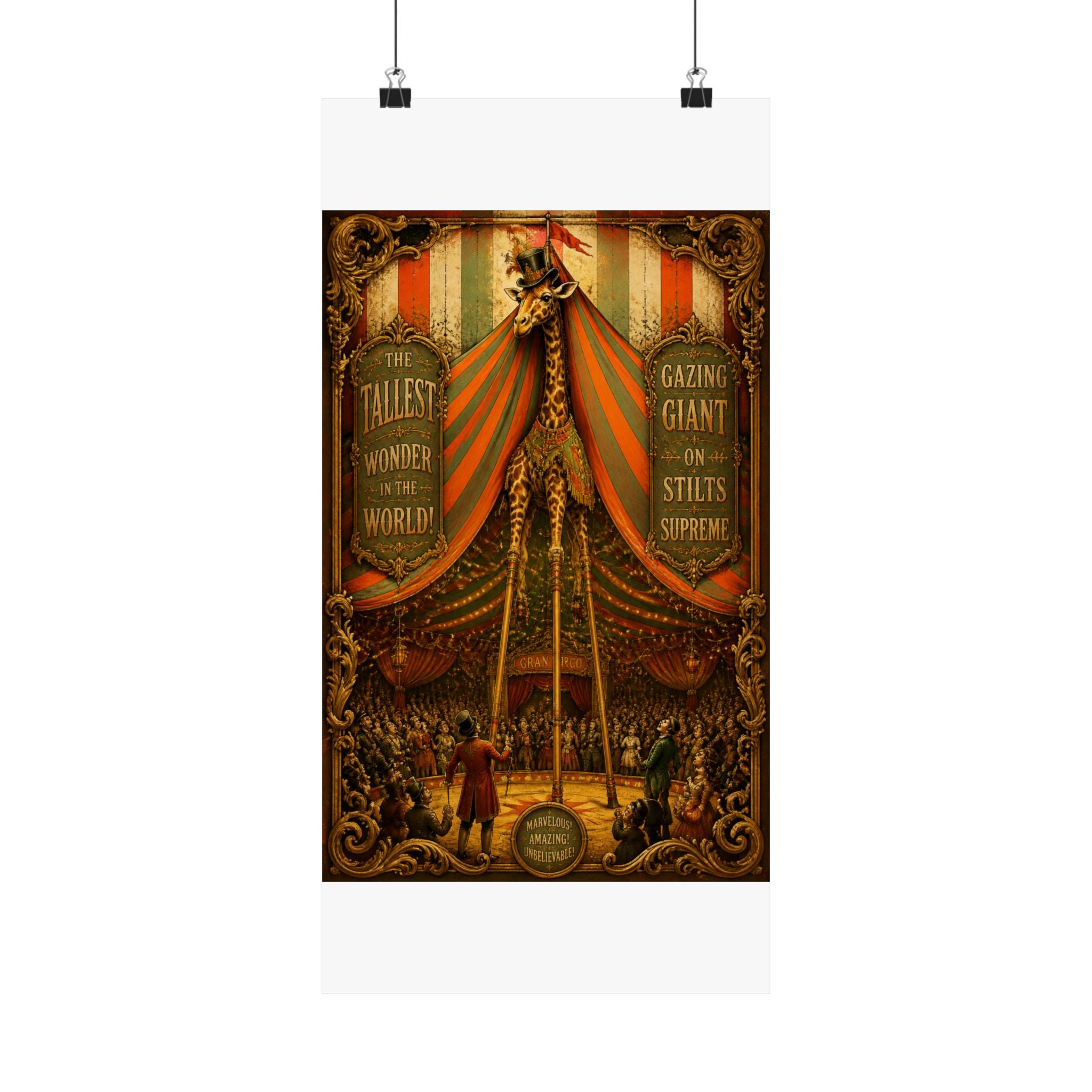 Giraffe on Stilts Wall Art Poster 24×36 Baroque Studio Decor Maximalist Print
