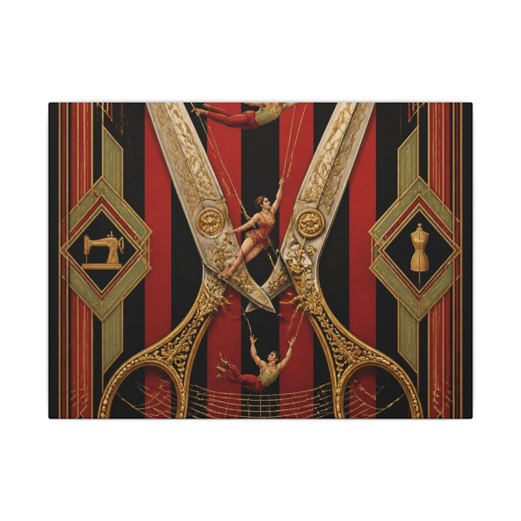 Giant Scissors Trapeze Wall Art Canvas 24×36 Art Deco Bar Area Decor Maximalist Print