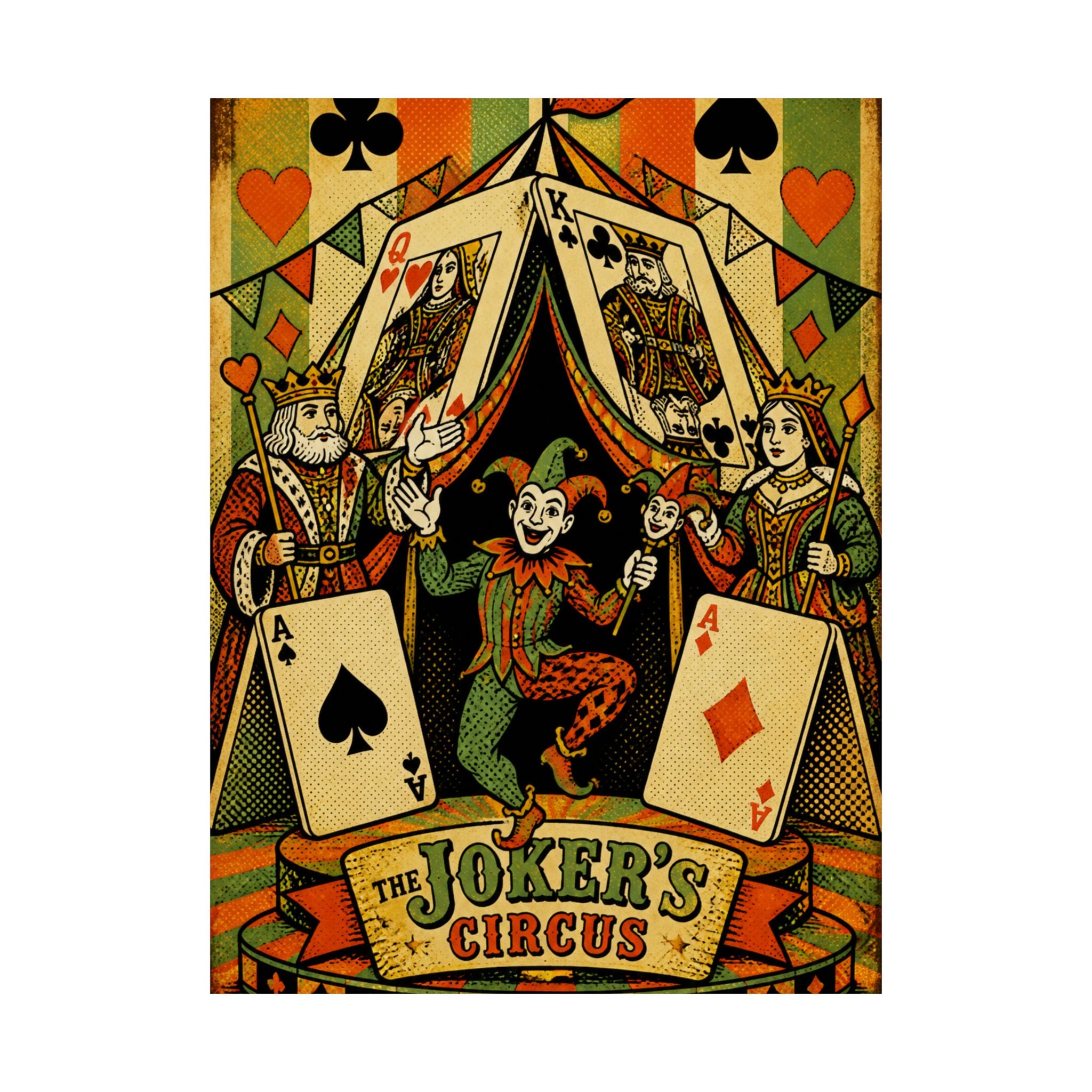 Playing Cards Tent Wall Art Poster 18×24 Pop Art Living Room Decor Maximalist Print