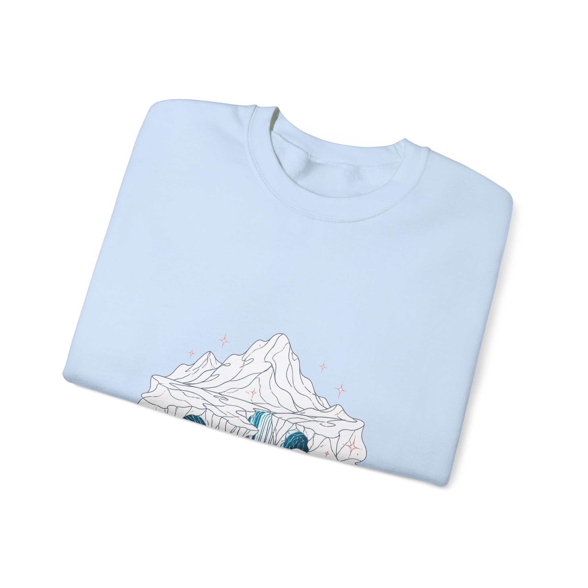 Matching Couple Sweatshirt - Volcano & Glacier Matching Couple Premium Fleece Sweatshirt Minimalist Art His Hers Christmas Gift - Design B