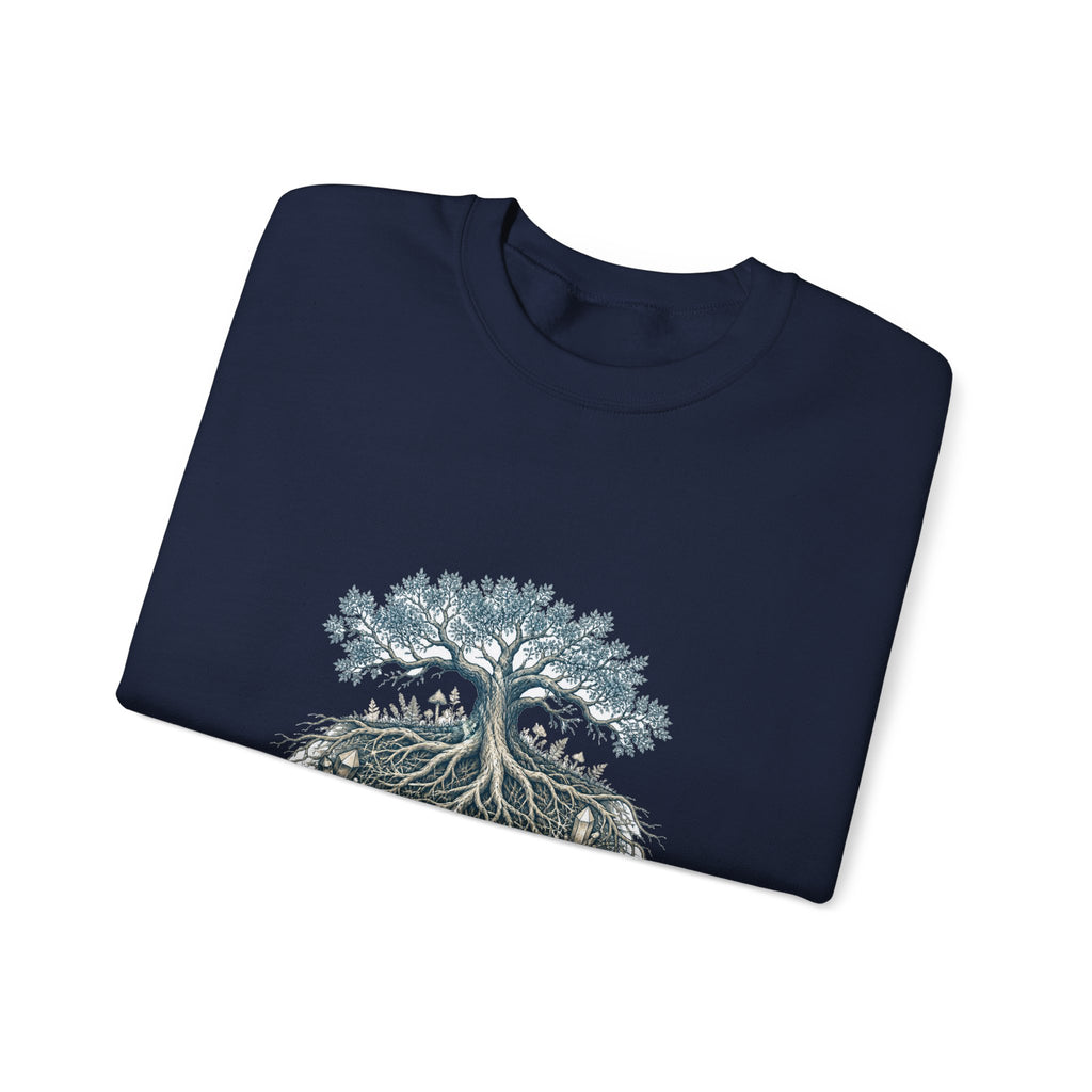 Matching Couple Sweatshirt - Ancient Oak & Deep Roots Matching Couple Comfort Colors Crew Hand-Drawn Art His Hers Anniversary Gift - Design B