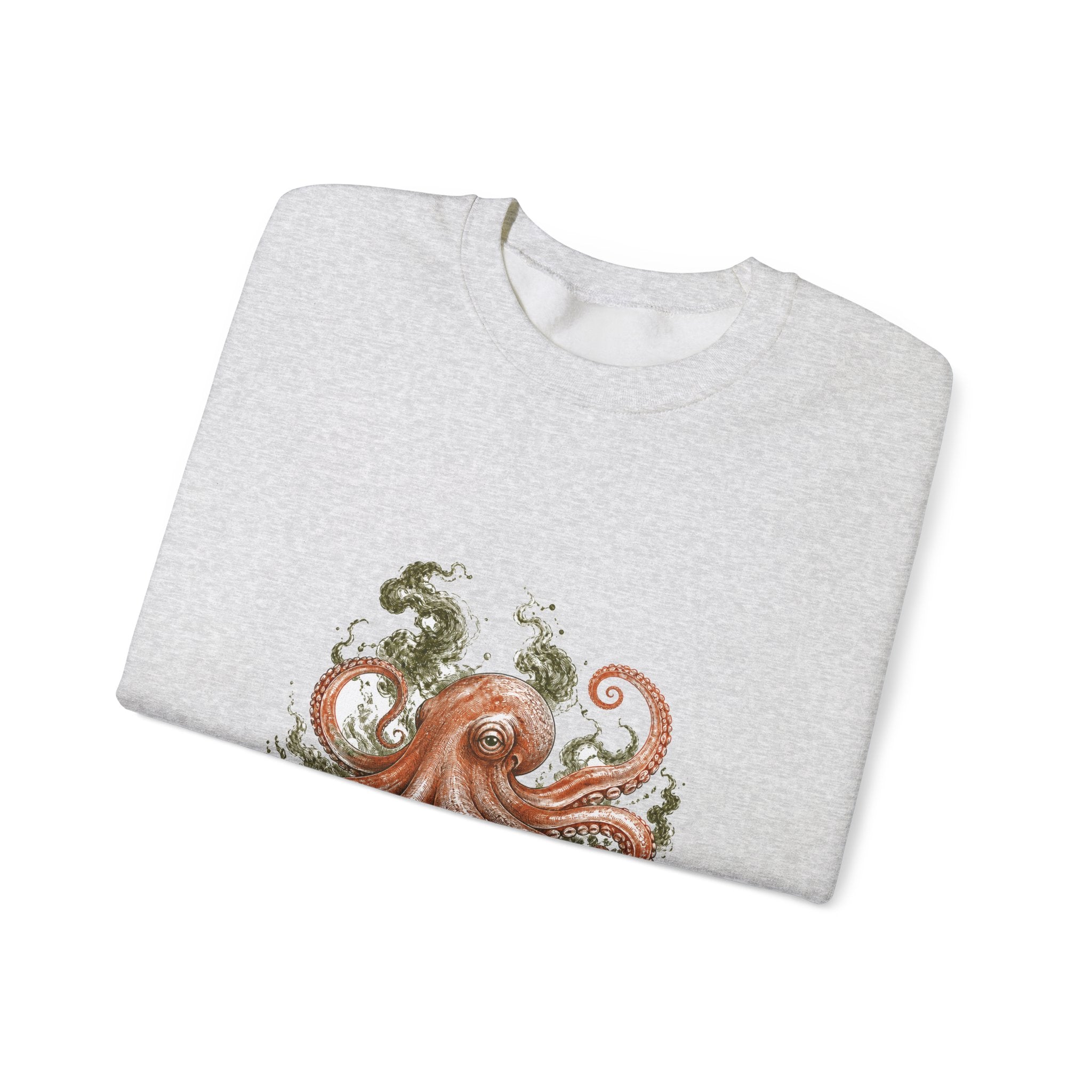 Matching Couple Sweatshirt - Octopus & Jellyfish Matching Couple Comfort Colors Crew Hand-Drawn Art His Hers Anniversary Gift - Design A