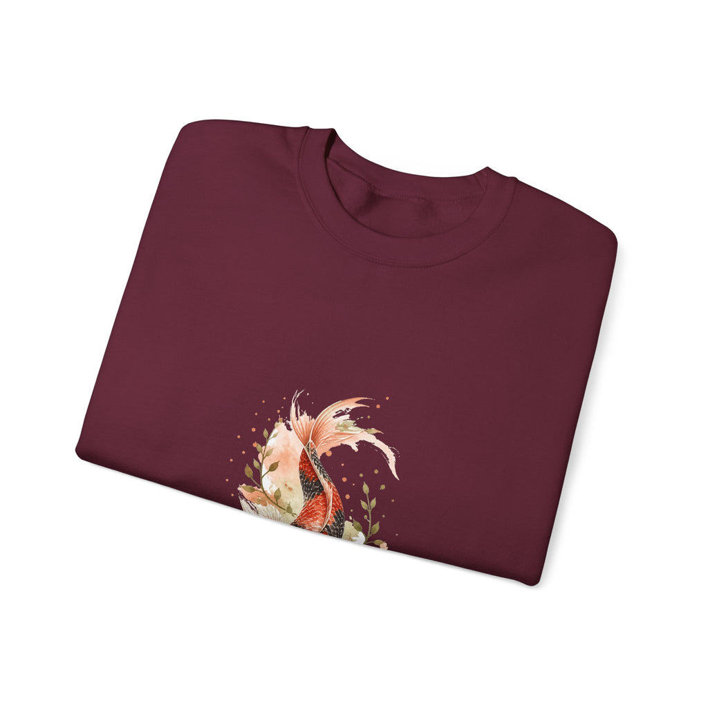 Matching Couple Sweatshirt - Koi Fish Yin Yang Matching Couple Comfort Colors Crew Watercolor Art His Hers Birthday Gift - Design B