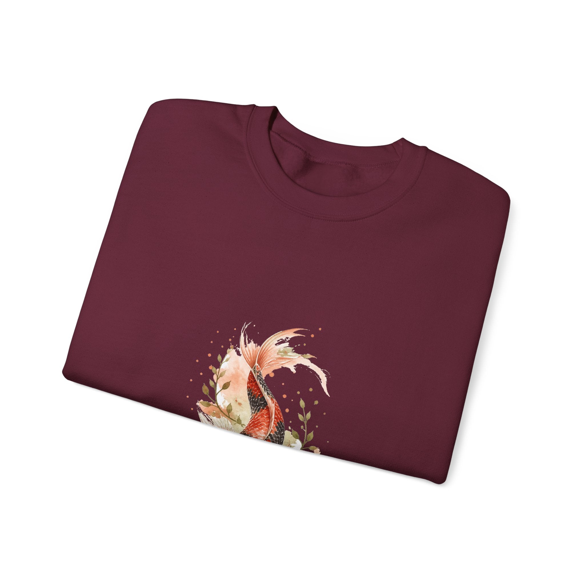 Matching Couple Sweatshirt - Koi Fish Yin Yang Matching Couple Comfort Colors Crew Watercolor Art His Hers Birthday Gift - Design B