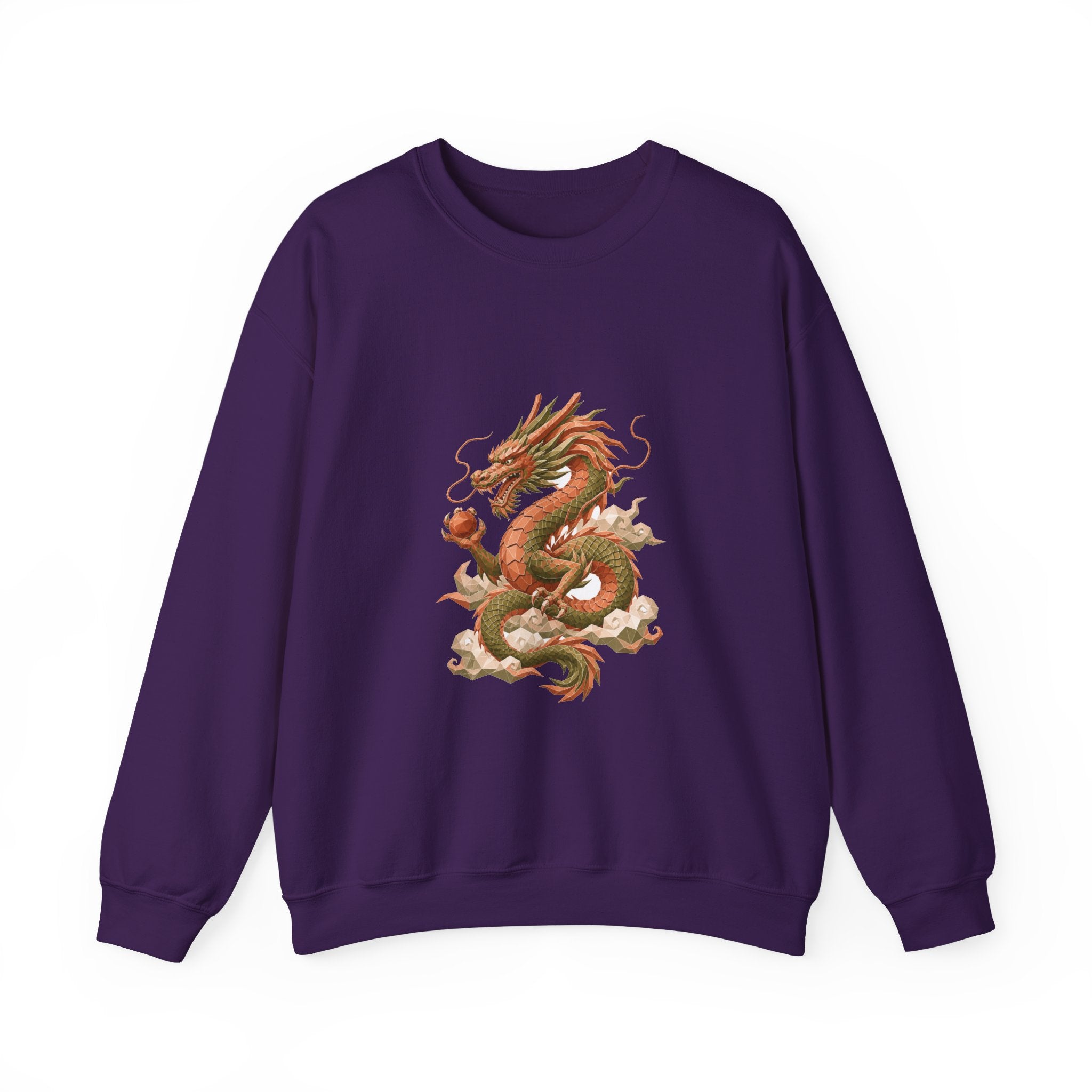 Matching Couple Sweatshirt - Dragon & Phoenix Matching Couple Comfort Colors Crew Geometric Art His Hers Love Gift - Design A