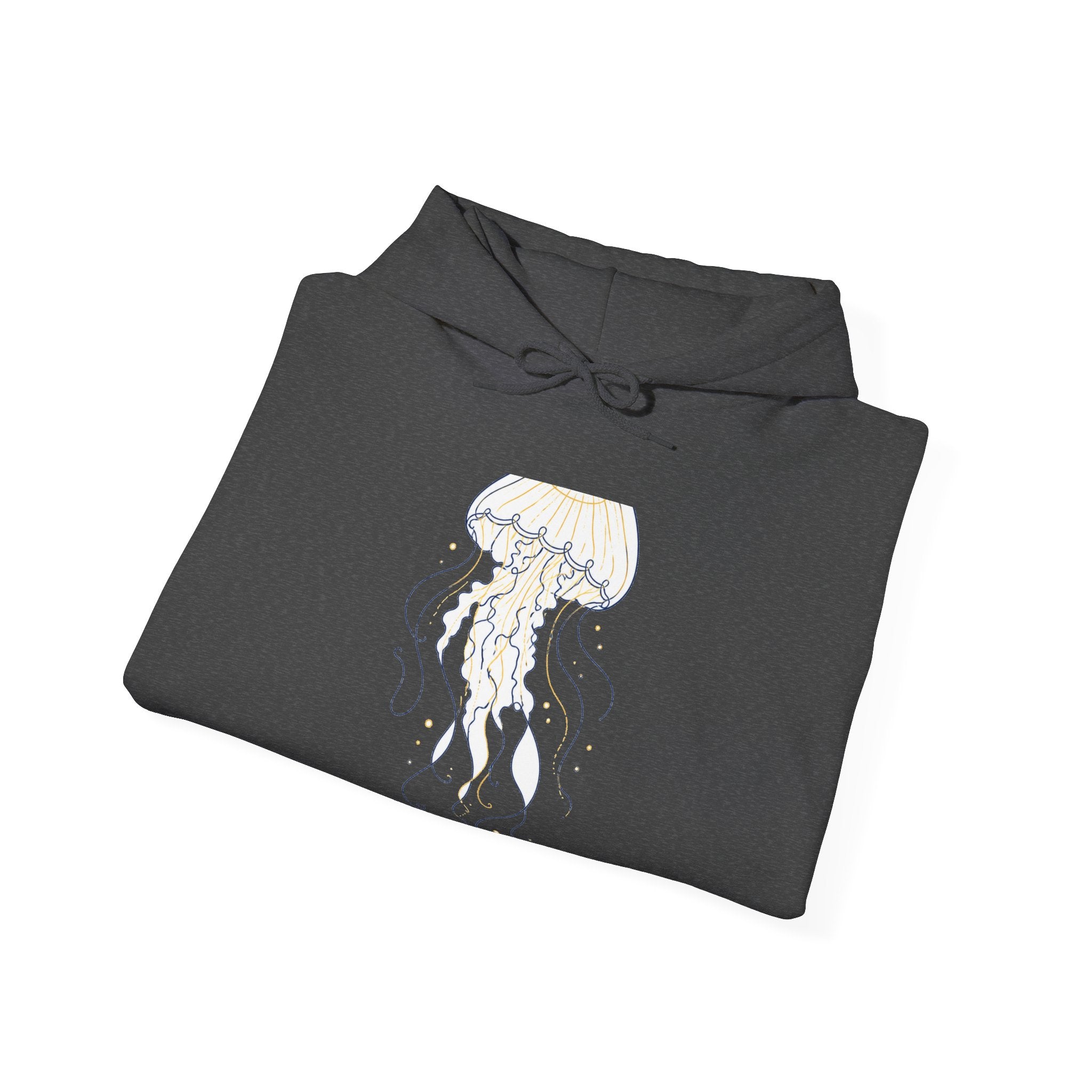 Matching Couple Sweatshirt - Octopus & Jellyfish Matching Couple Hooded Sweatshirt Minimalist Art His Hers Valentine Gift - Design B