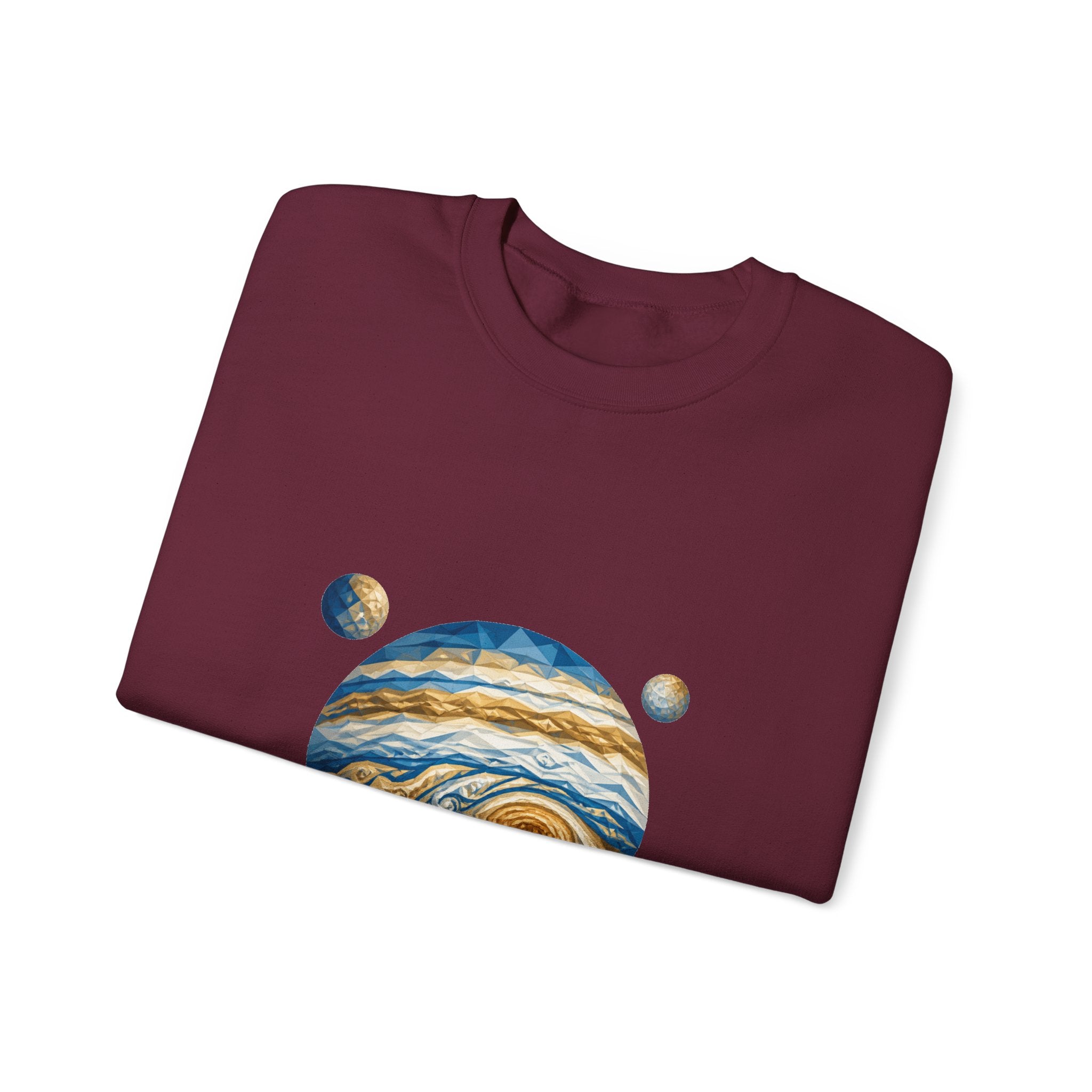 Matching Couple Sweatshirt - Saturn & Jupiter Matching Couple Premium Fleece Sweatshirt Geometric Art His Hers Love Gift - Design B