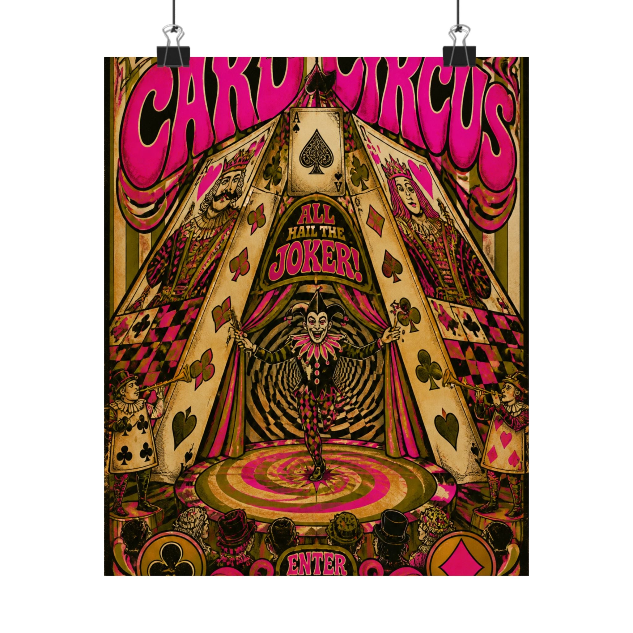 Playing Cards Tent Wall Art Poster 18×24 Psychedelic Cafe Decor Maximalist Print