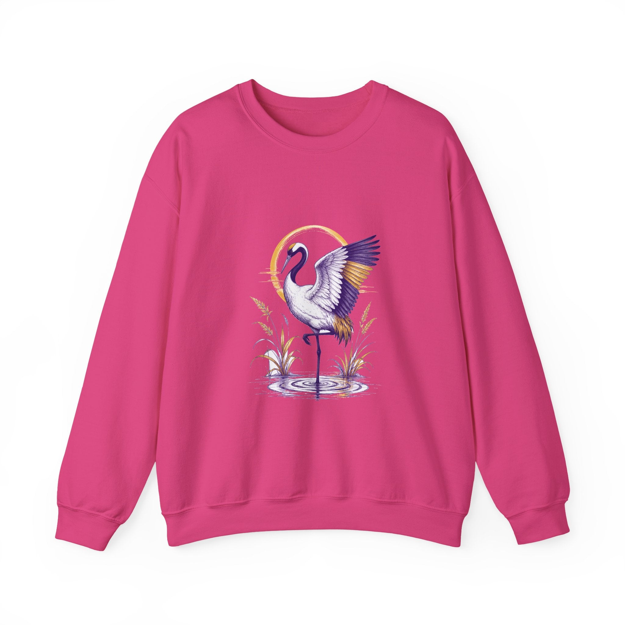 Matching Couple Sweatshirt - Tiger & Crane Matching Couple Premium Fleece Sweatshirt Hand-Drawn Art His Hers Anniversary Gift - Design B