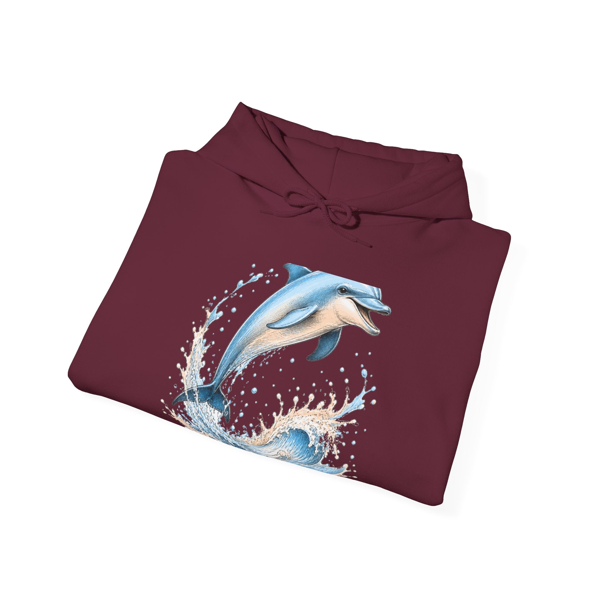 Matching Couple Sweatshirt - Shark & Dolphin Matching Couple Hooded Sweatshirt Hand-Drawn Art His Hers Best Friend Gift - Design B