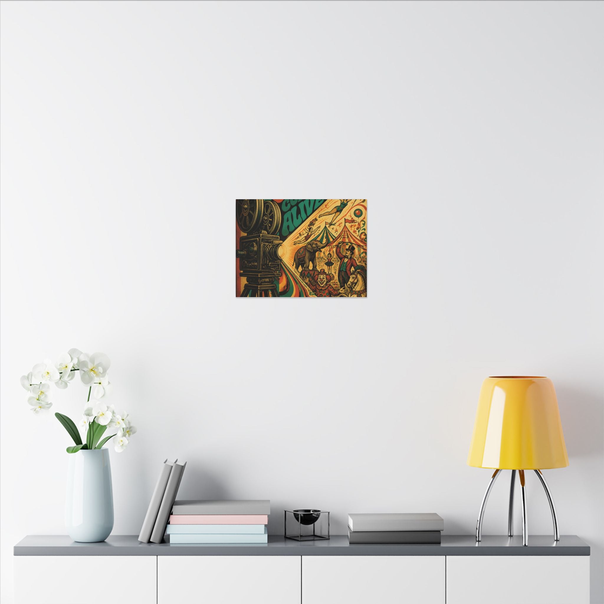 Film Camera Projector Show Wall Art Canvas 16×20 Psychedelic Cafe Decor Maximalist Print