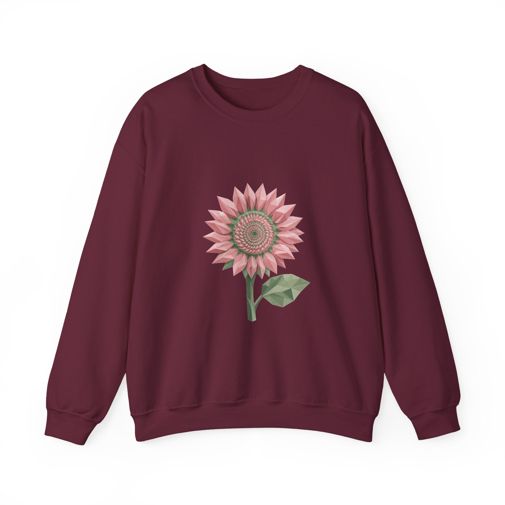 Matching Couple Sweatshirt - Sunflower & Moonflower Matching Couple Crewneck Sweatshirt Geometric Art His Hers Couple Gift - Design A
