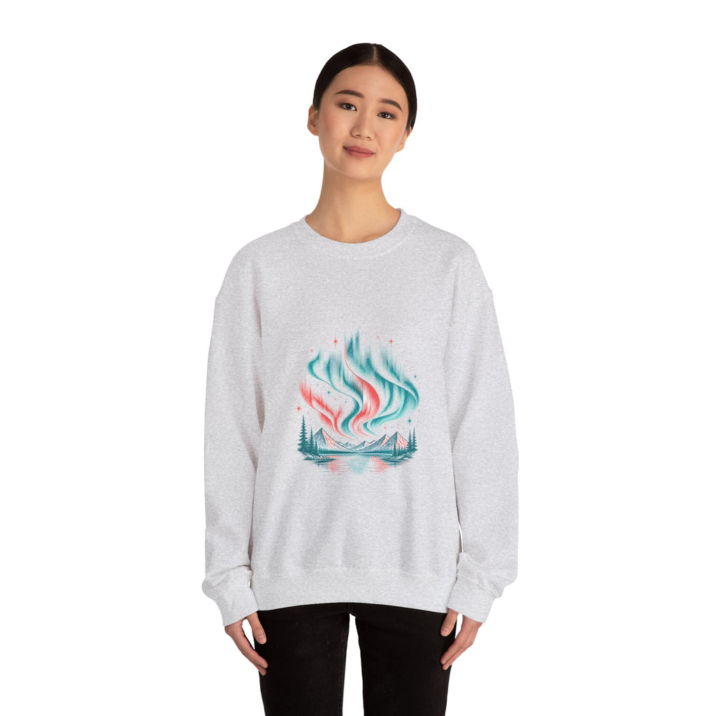 Matching Couple Sweatshirt - Aurora & Southern Cross Matching Couple Comfort Colors Crew Hand-Drawn Art His Hers Anniversary Gift - Design A
