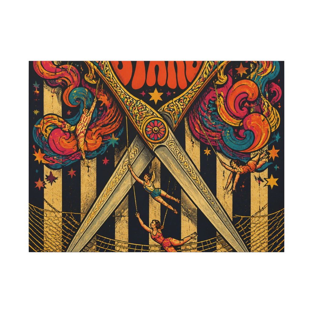 Giant Scissors Trapeze Wall Art Canvas 16×20 Psychedelic Cafe Decor Maximalist Print