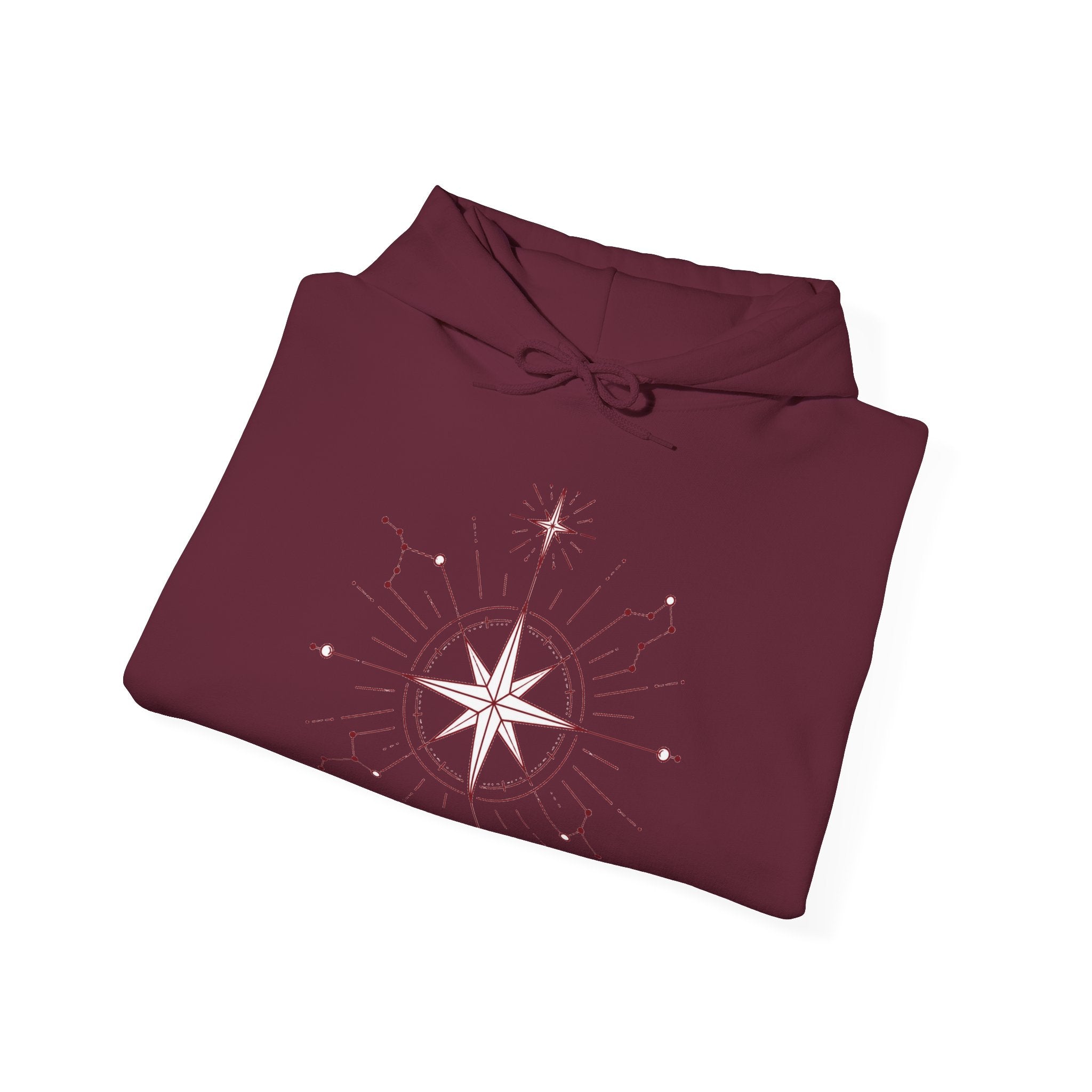 Matching Couple Sweatshirt - Shooting Star & North Star Matching Couple Hooded Sweatshirt Minimalist Art His Hers Valentine Gift - Design B