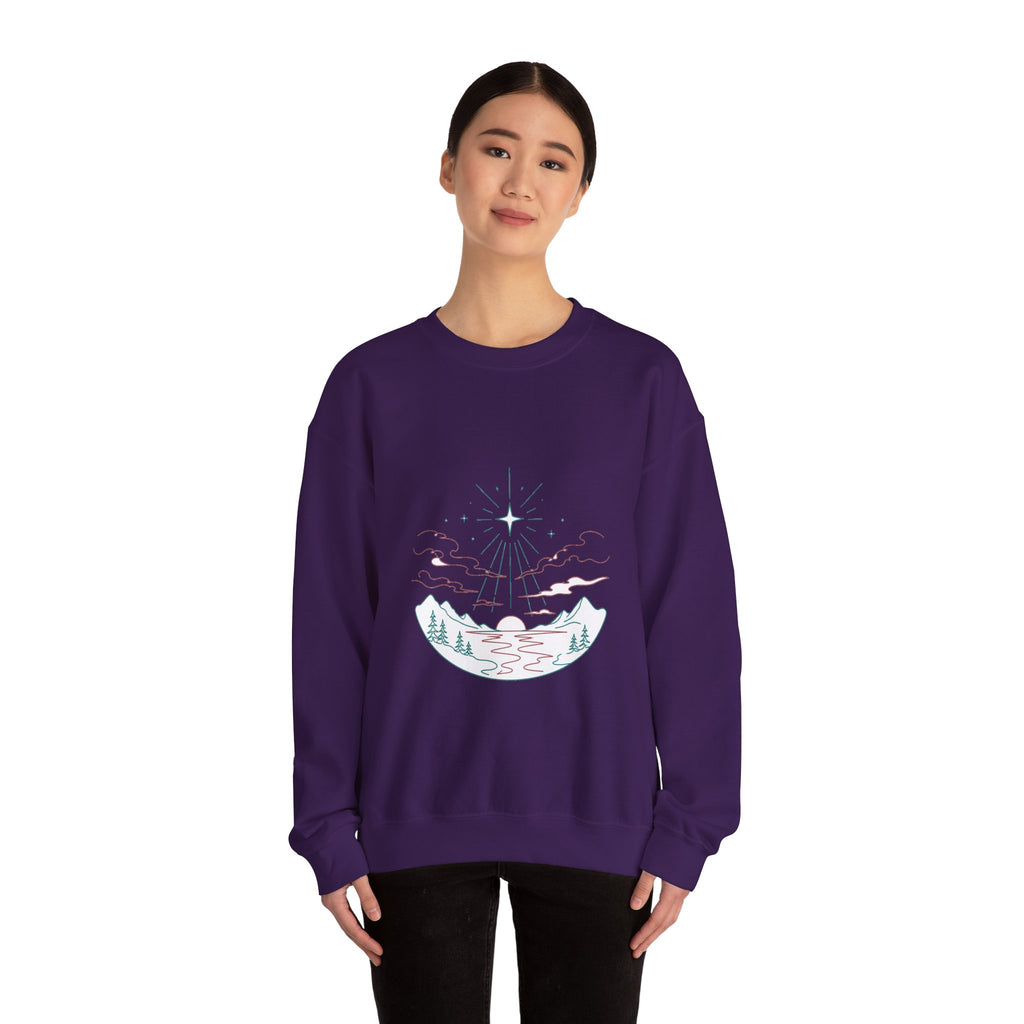 Matching Couple Sweatshirt - Evening & Morning Star Matching Couple Crewneck Sweatshirt Minimalist Art His Hers Valentine Gift - Design A