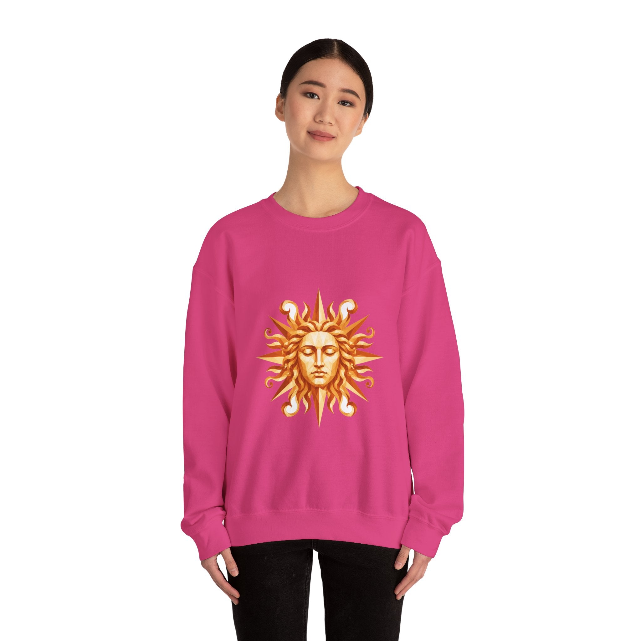 Matching Couple Sweatshirt - Helios & Selene Matching Couple Crewneck Sweatshirt Geometric Art His Hers Couple Gift - Design A